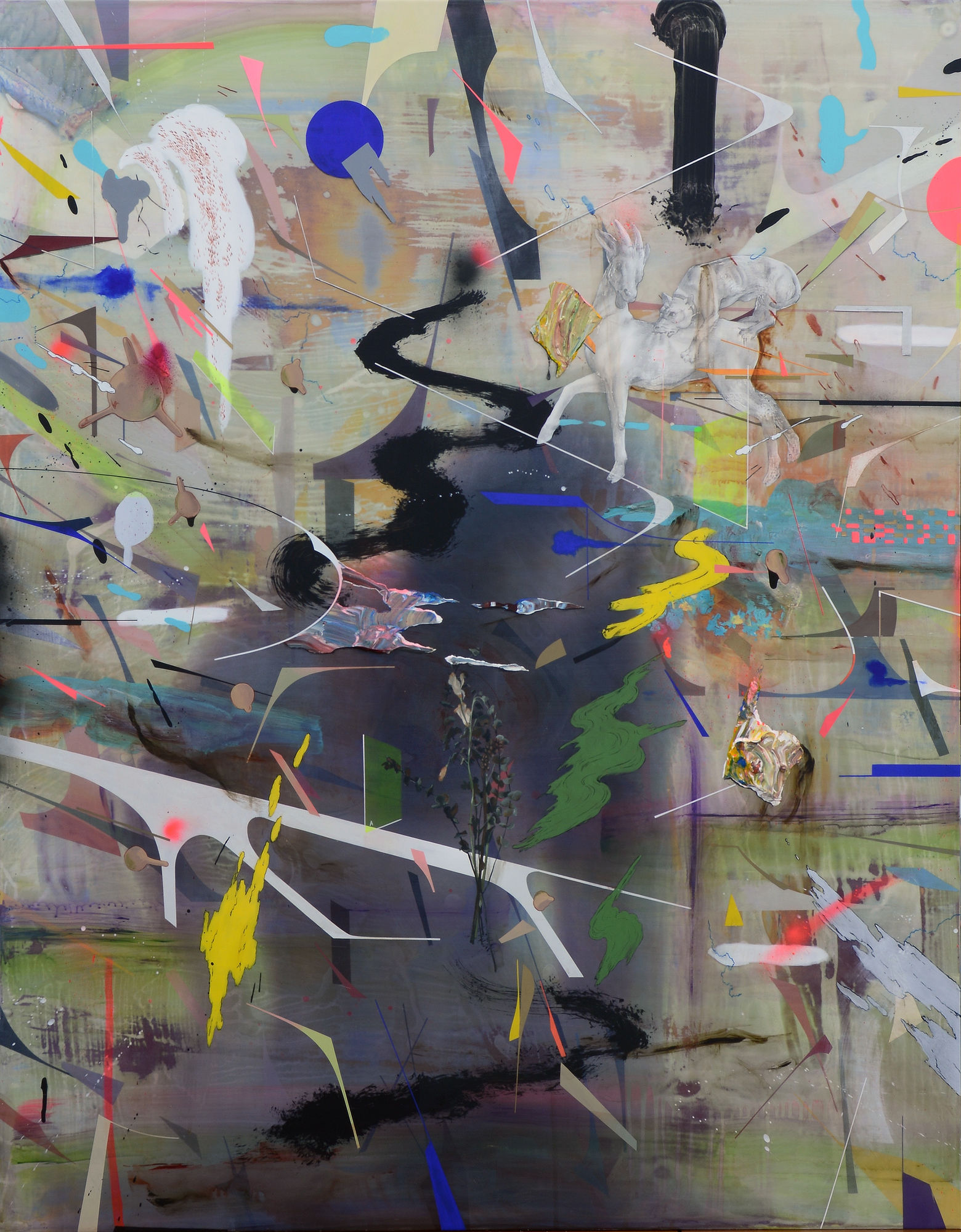 Joan, mixed media on aluminium, 122x950cm, 2017