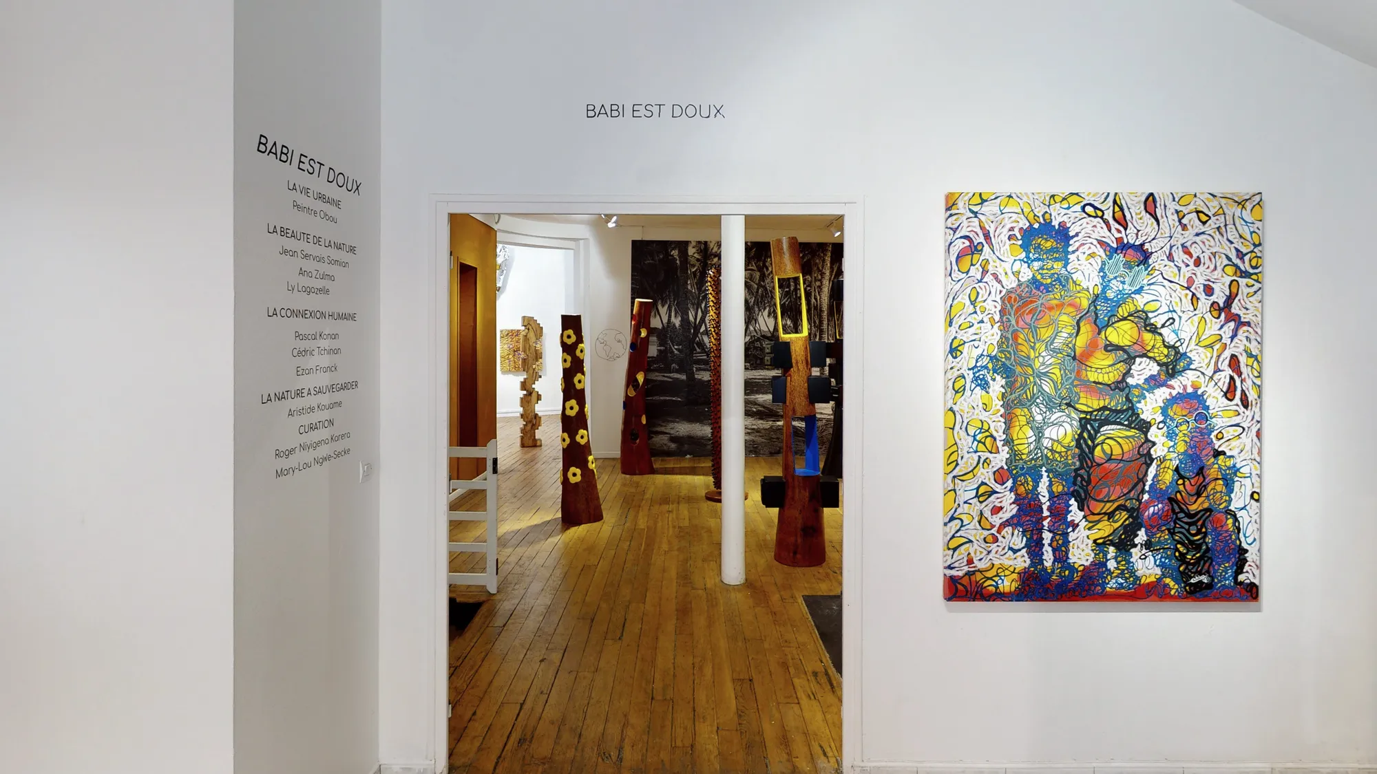 Cedric Tchinan ; view of the exhibition "Babi est Doux". Photo ©Ussi'n.