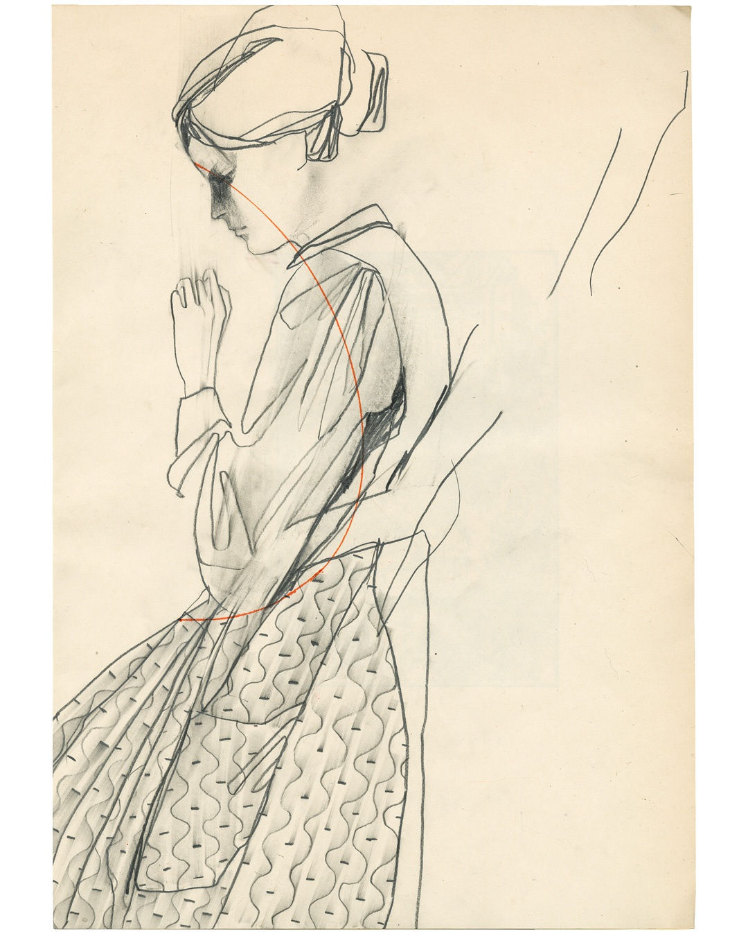 05/18/23 REPLY Pencil and ink on found paper, 2023 42 x 29 cm