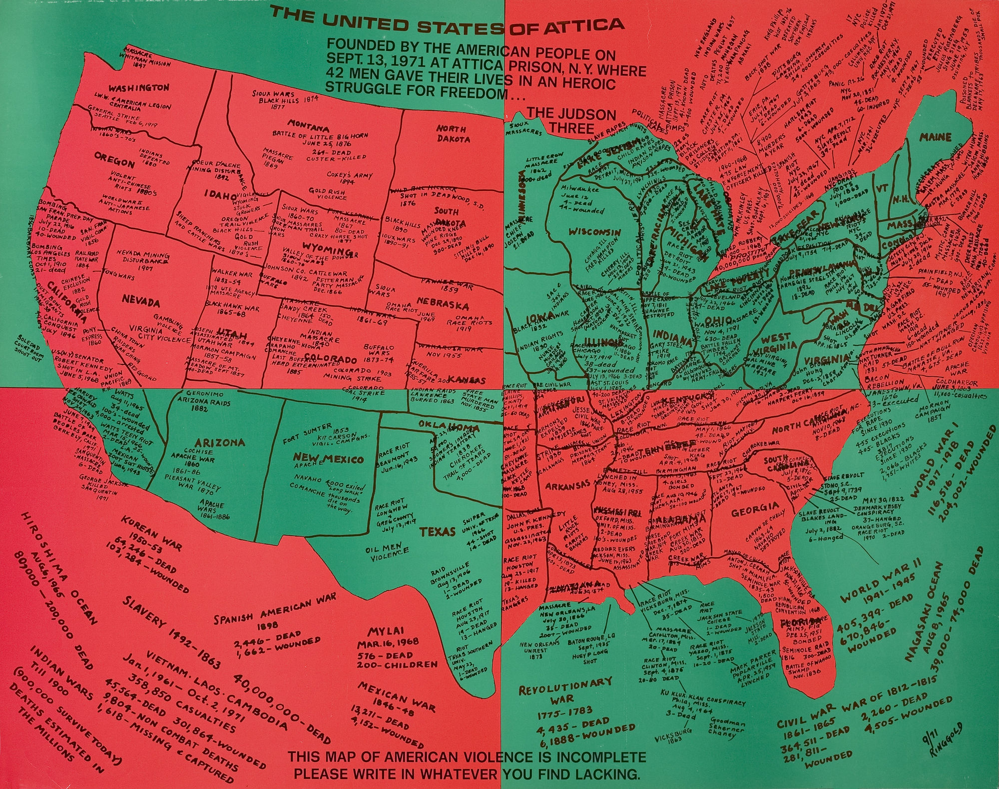 Faith Ringgold, United States of Attica, 1972