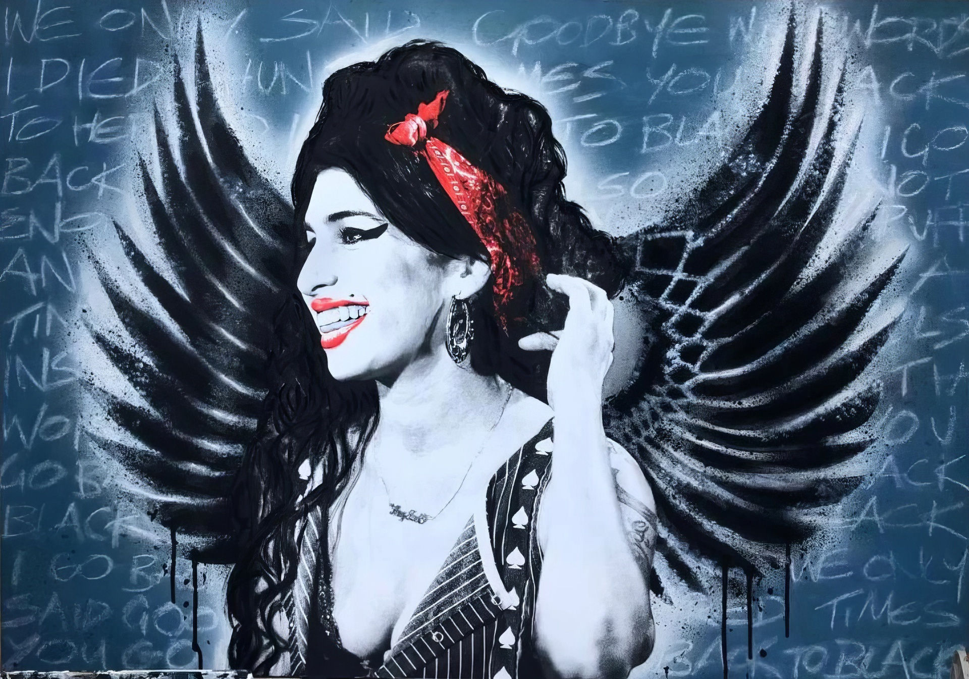 Amy Winehouse (Original Painting) © Scarlet Page + Naomi Wallens