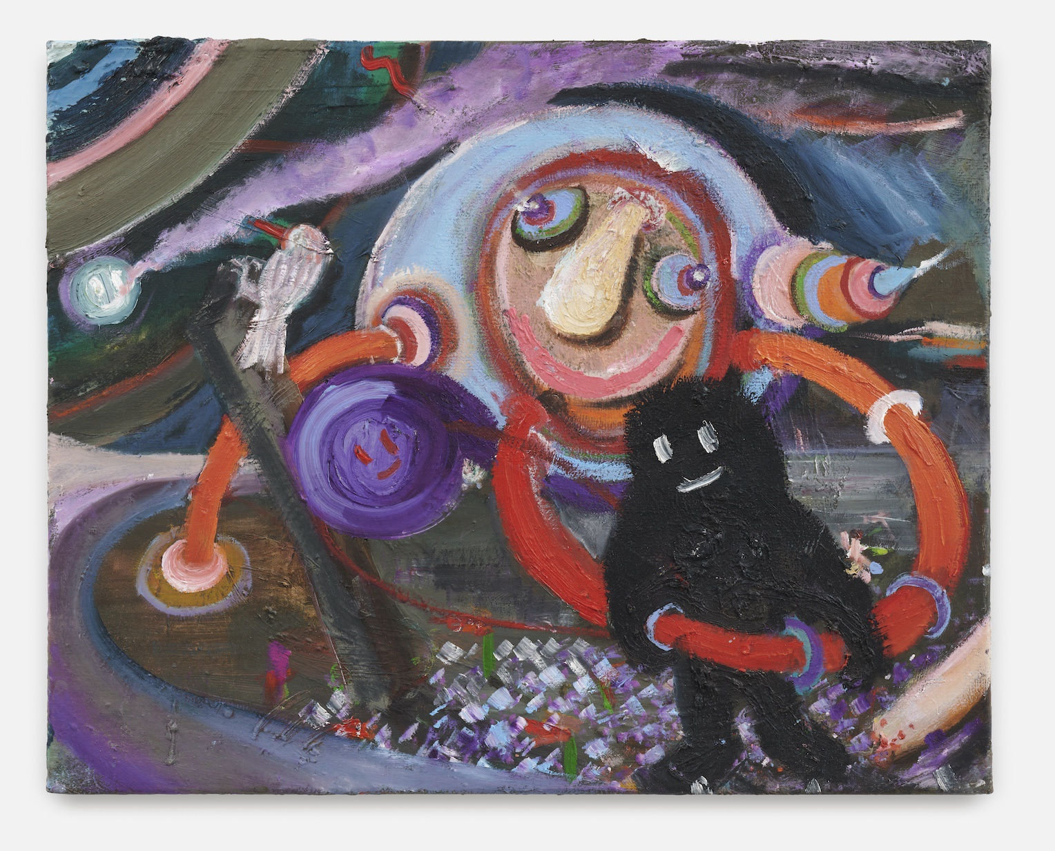 PHILIP GRÖZINGER Off to the unknown, 2022 Oil, acrylic and spray paint on canvas 40 x 50 cm