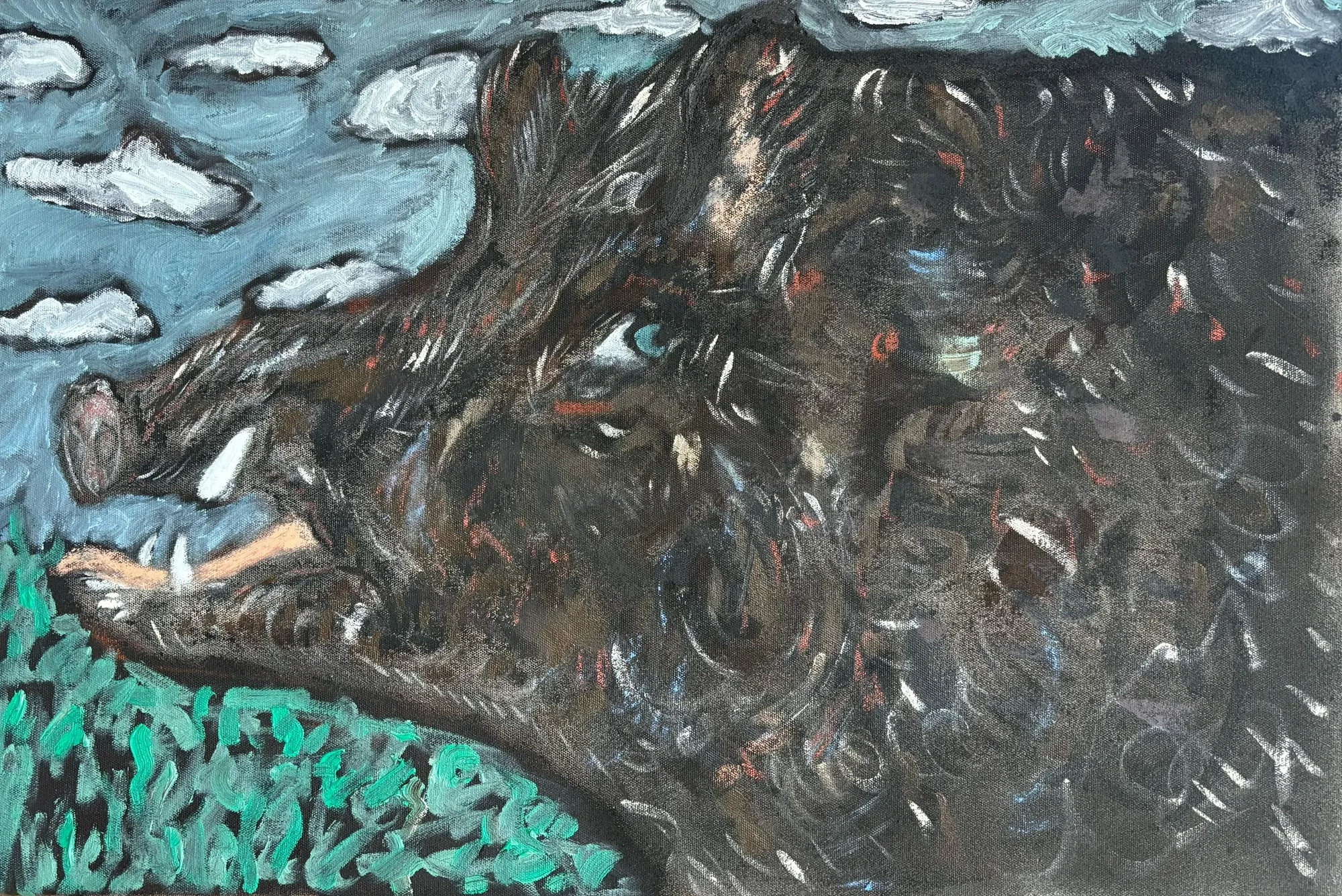 Hairy Pest, 2025 Acrylic on canvas 15 3/4 x 23 1/2 in. (40 x 60 cm)