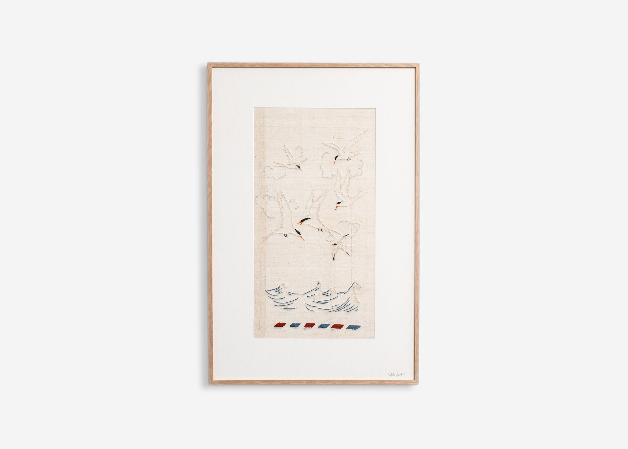 I Sent You My Love, 2025 Hand embroidery on vintage Irish linen 30 1/8 x 19 7/8 inches (76.5 x 50.5 cm)