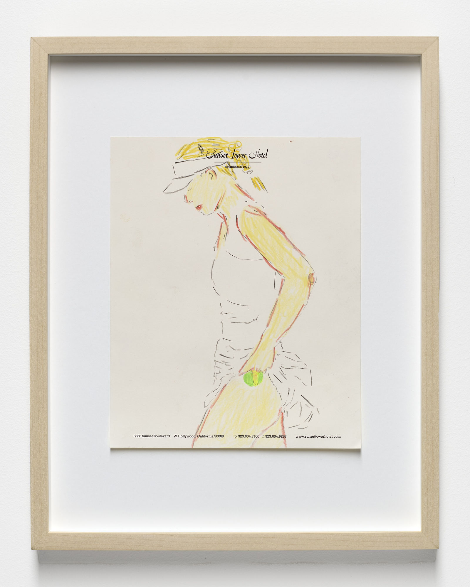 Tennis Girl Butt, 2024 Color pencil on paper Paper: 9 x 7.25 inches (22.8 x 18.4 cm) Frame: 14 x 11 inches (35.5 x 27.9 cm)