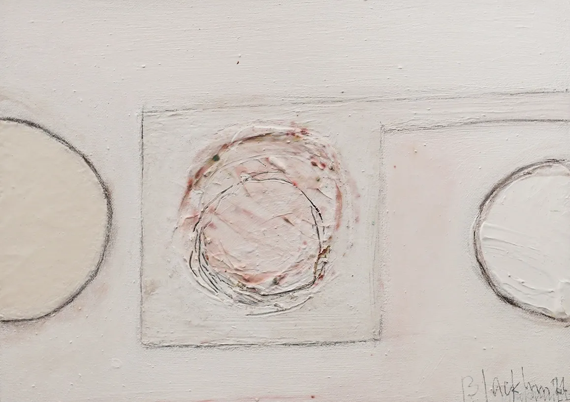 John Blackburn, Three White Circles, 2021