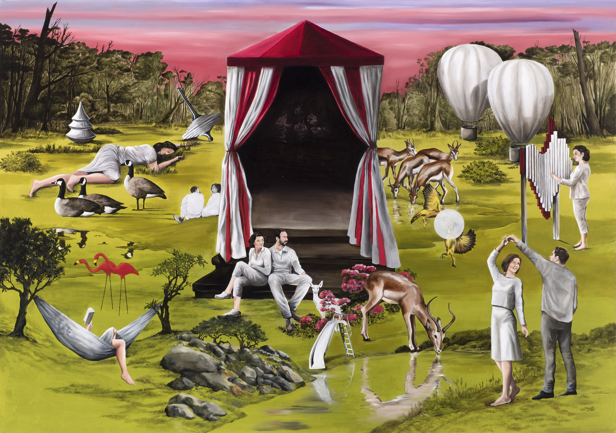 Mahsa Tehrani, 2020, Oil On Canvas 40 x 200 cm