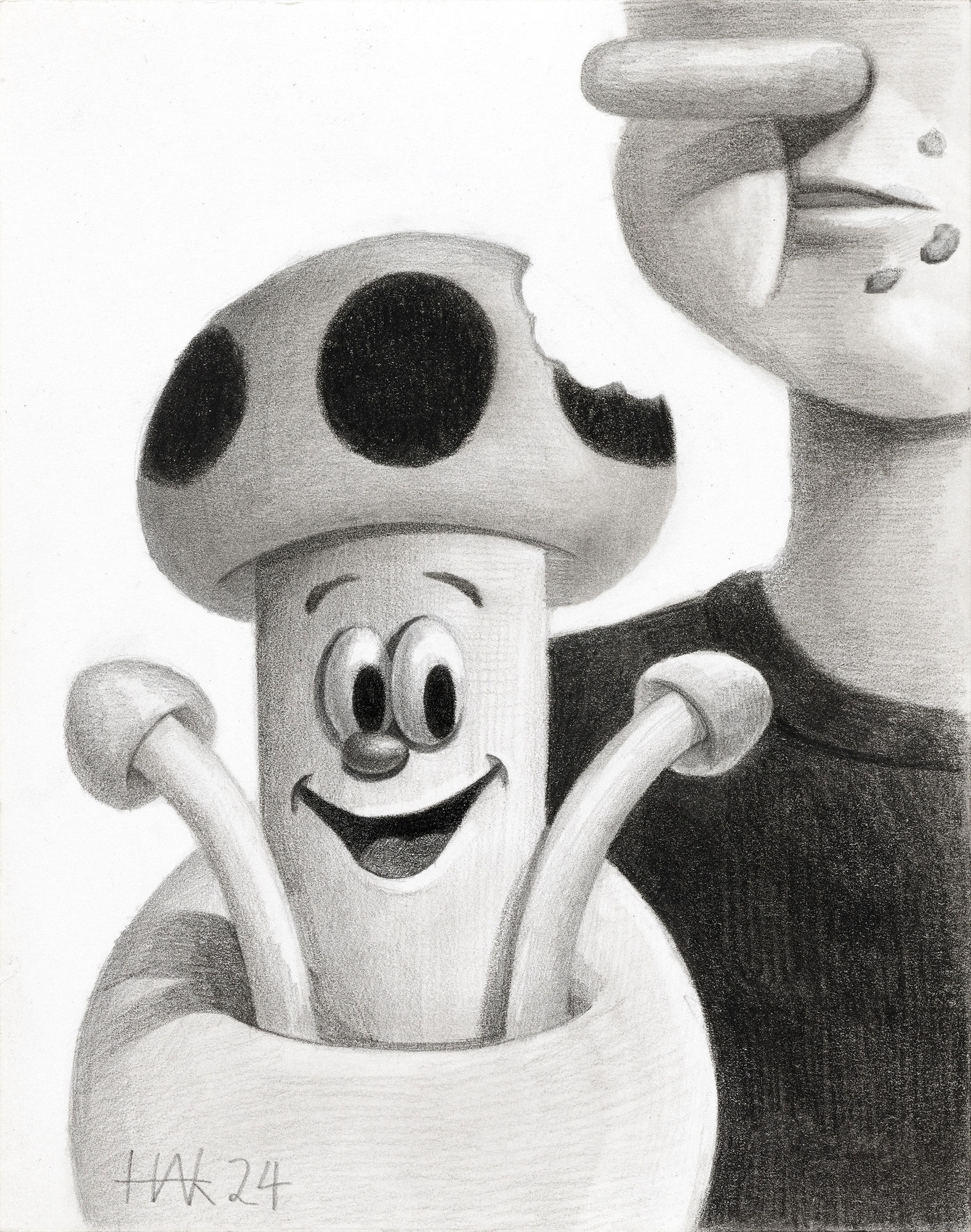 Lee Hakmin Shroooom!, 2024 Graphite on paper 17.8 x 14cm