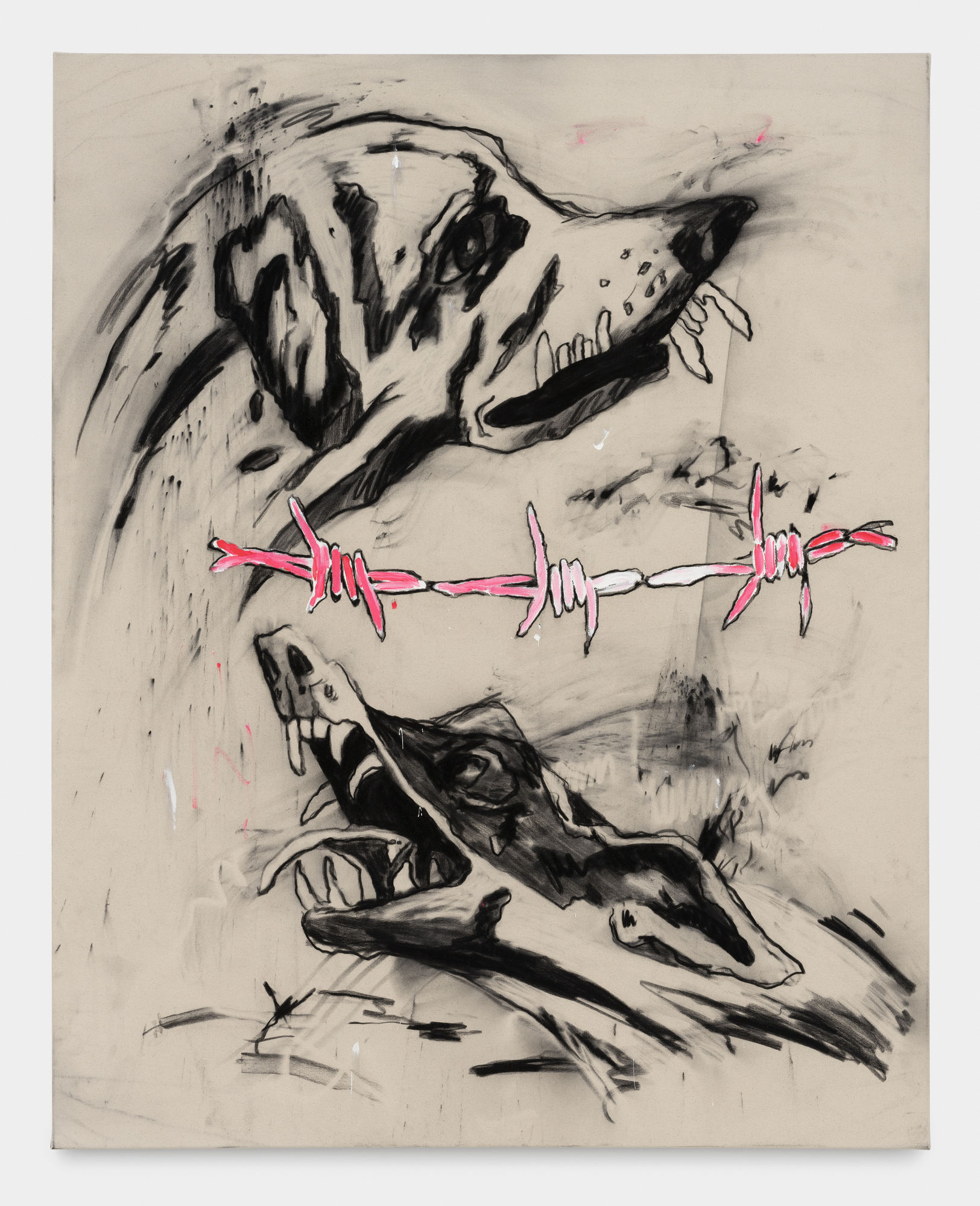 Taylor Marie Prendergast Neither Wild Nor Tame, 2023 acrylic and charcoal on canvas 121.9 x 152.4 cm. 48 x 60 in.