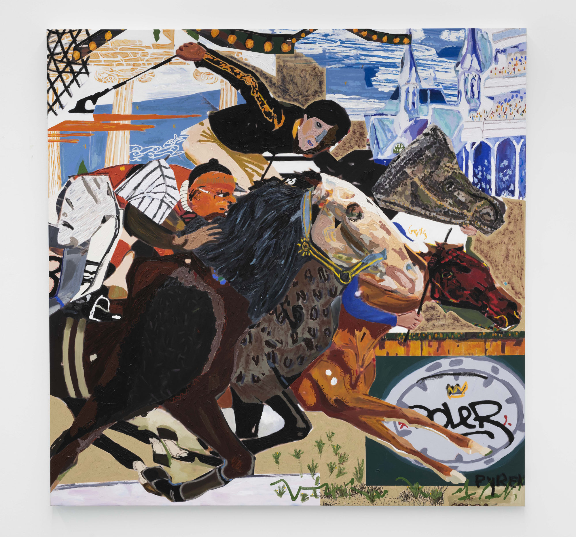 Olivier Souffrant Rolex Racin', 2023 Acrylic and archival CMYK ink on canvas 203 x 203 x 4 cm. 80 x 80 x 1 ½ in.