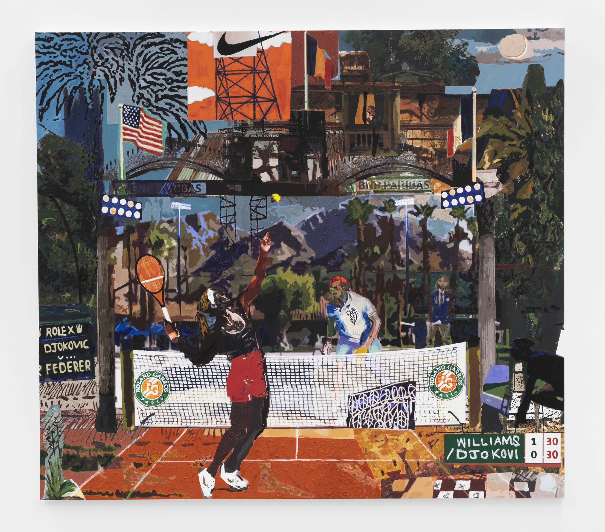 Olivier Souffrant She/Her, 2023 Acrylic and archival CMYK ink on canvas 203 x 228 x 4 cm. 80 x 89 ¾ x 1 ½ in.