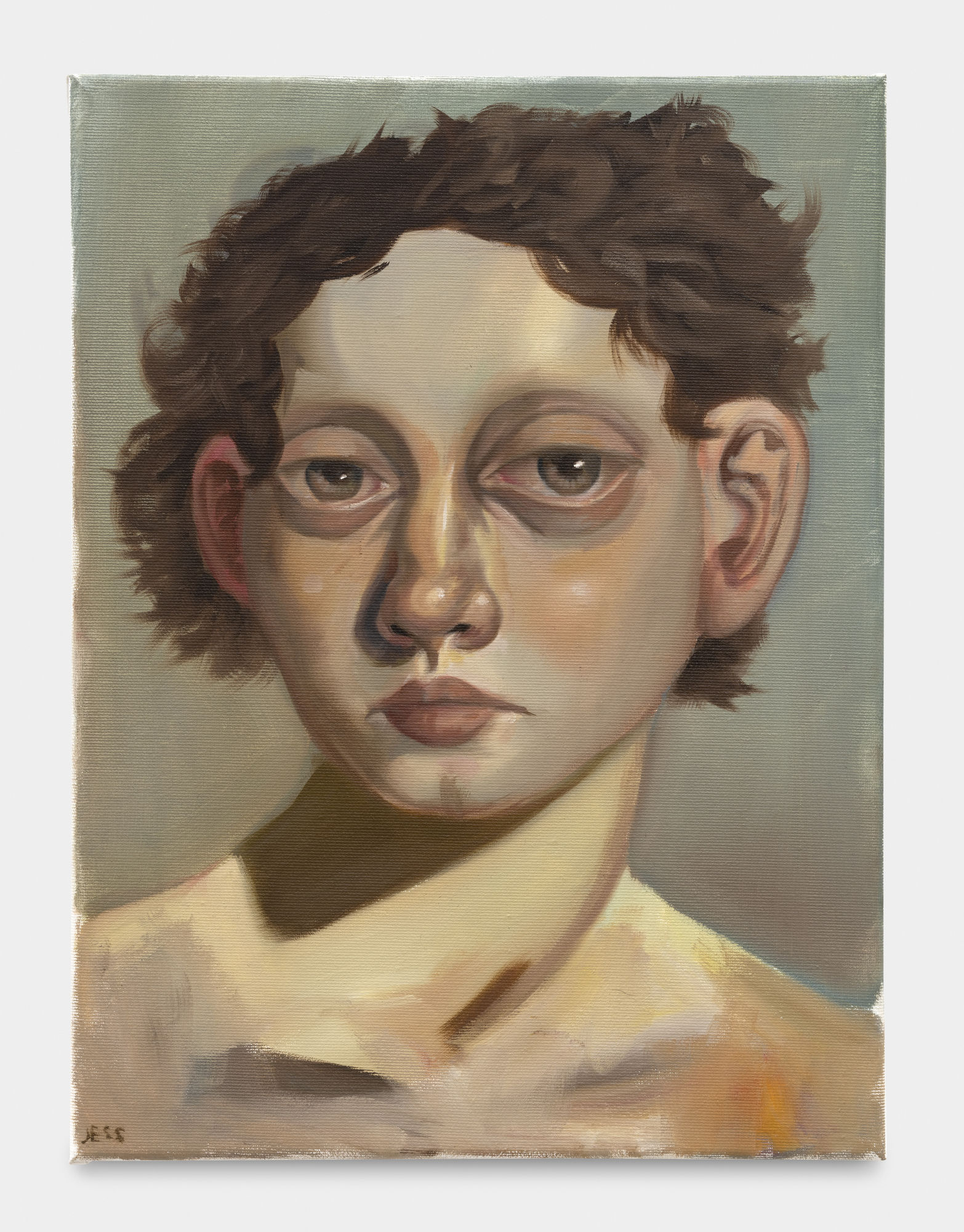Jess Valice Teal Boy, 2022 Oil on canvas 30.5 x 40.6 x 1.3 cm. 12 x 16 x ½ in.