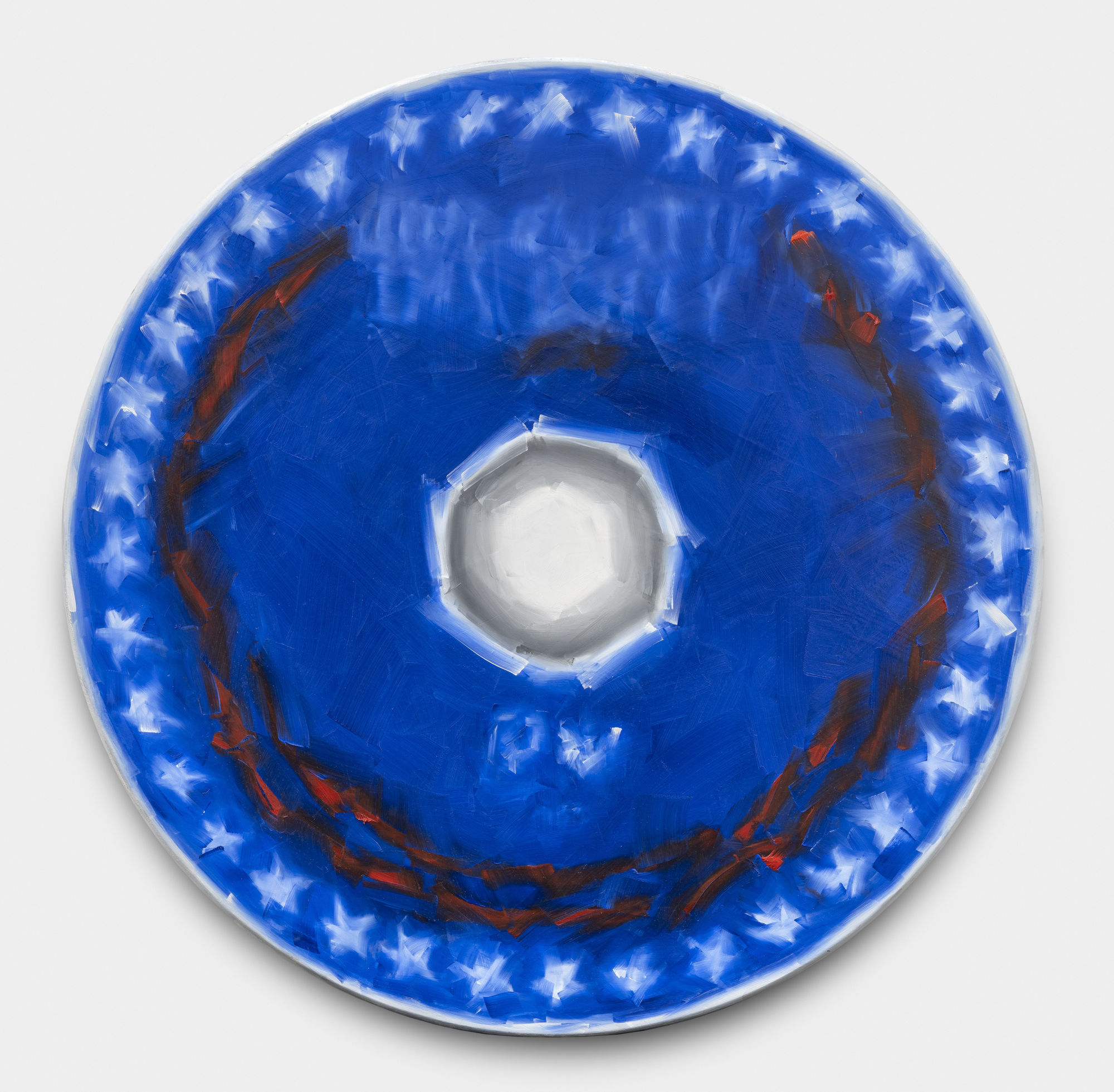 Rebecca Maria Untitled 17, 2022 Oil on wooden panel 91.4 x 91.4 x 2.5 cm. 36 x 36 x 1 in.