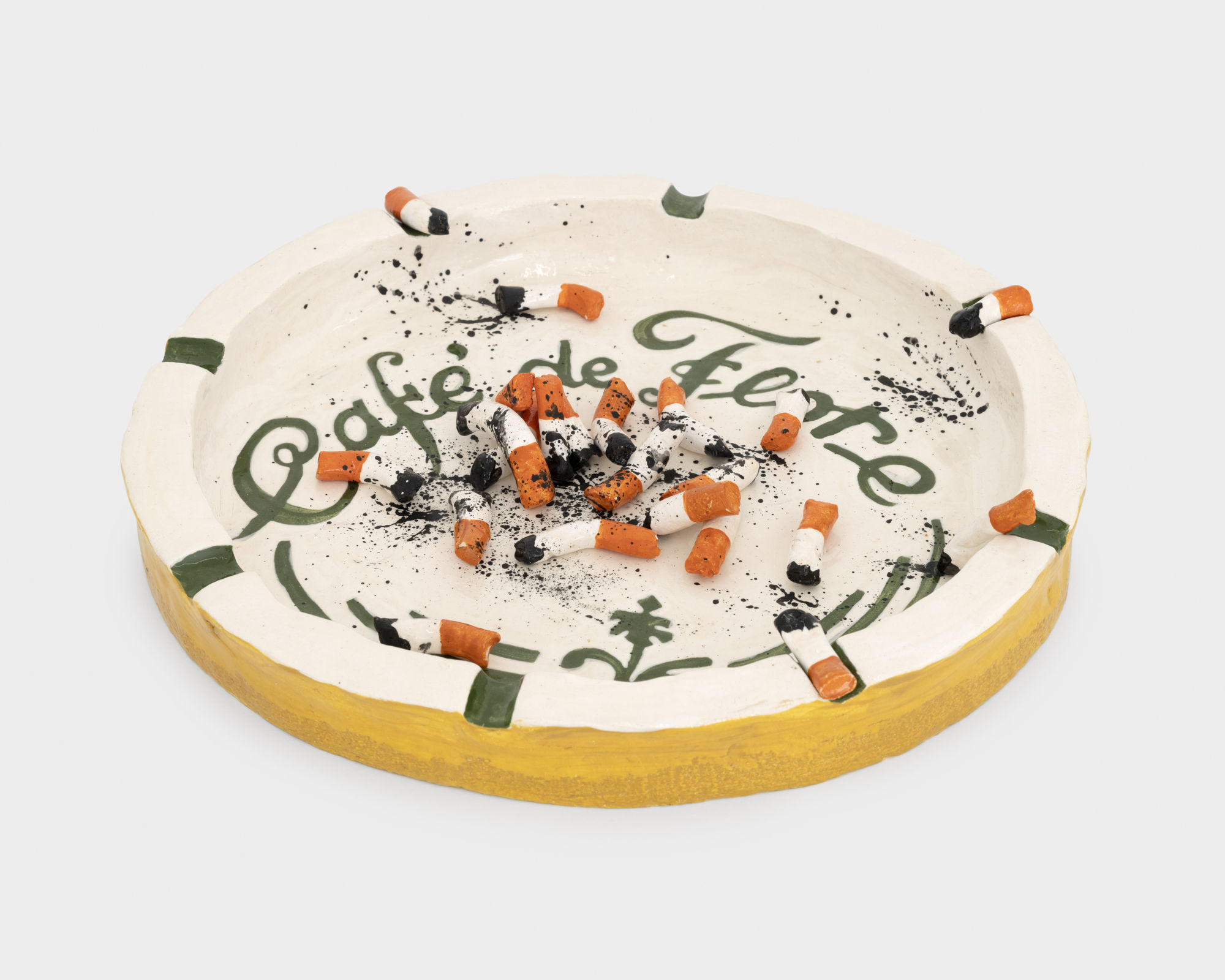 Jake ClarkCAFÉ DE FLORE, 2022 Glazed earthenware 32 x 32 x 6 cm. 12 ½ x 12 ½ x 2 ½ in.