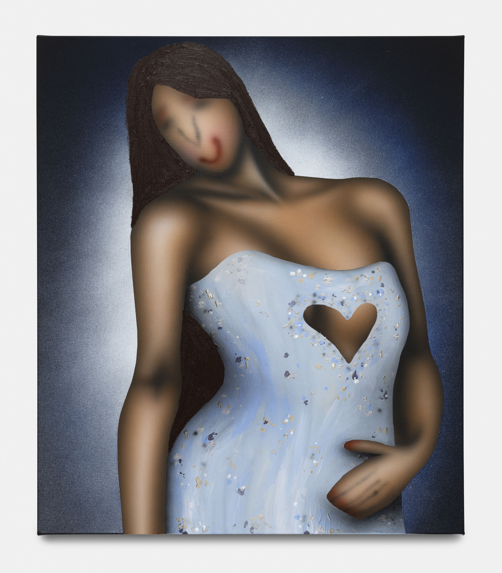 Evgen Čopi Gorišek Angel, 2023 Acrylic, spray paint and oil stick on linen 70 x 60 cm. 27 ½ x 23 ½ in.