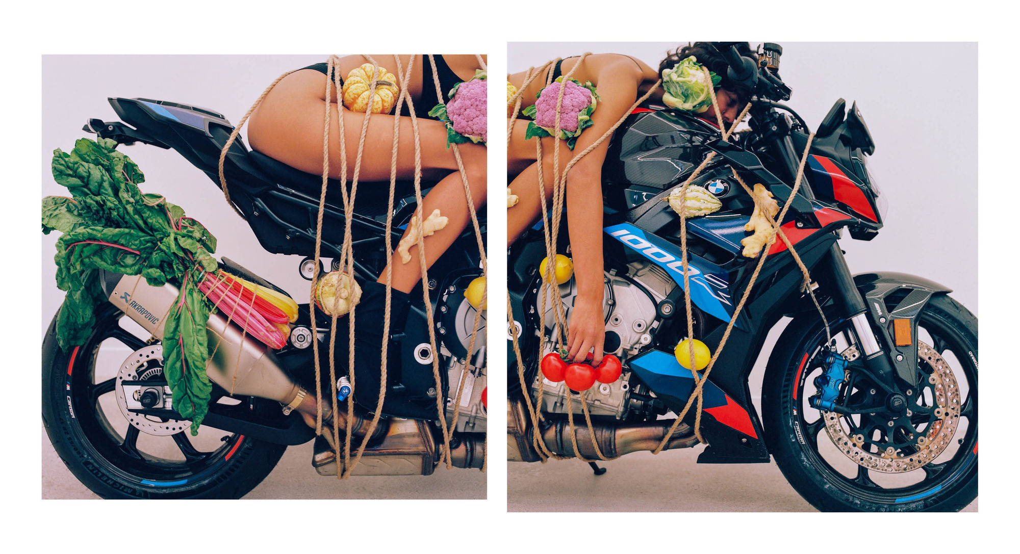 Julien Boudet M Food Power (diptych), 2023 Archival pigment print mounted on dibond 100 x 100 cm. left 39 ½ x 39 ½ in. left 120 x 120 cm. right 47 x 47 in. right