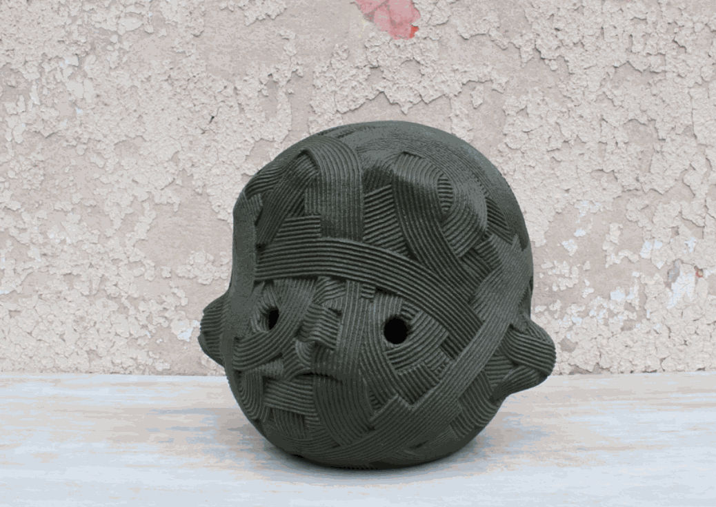 En Iwamura Neo-Jomon: Moss Green Face, 2019 Ceramics