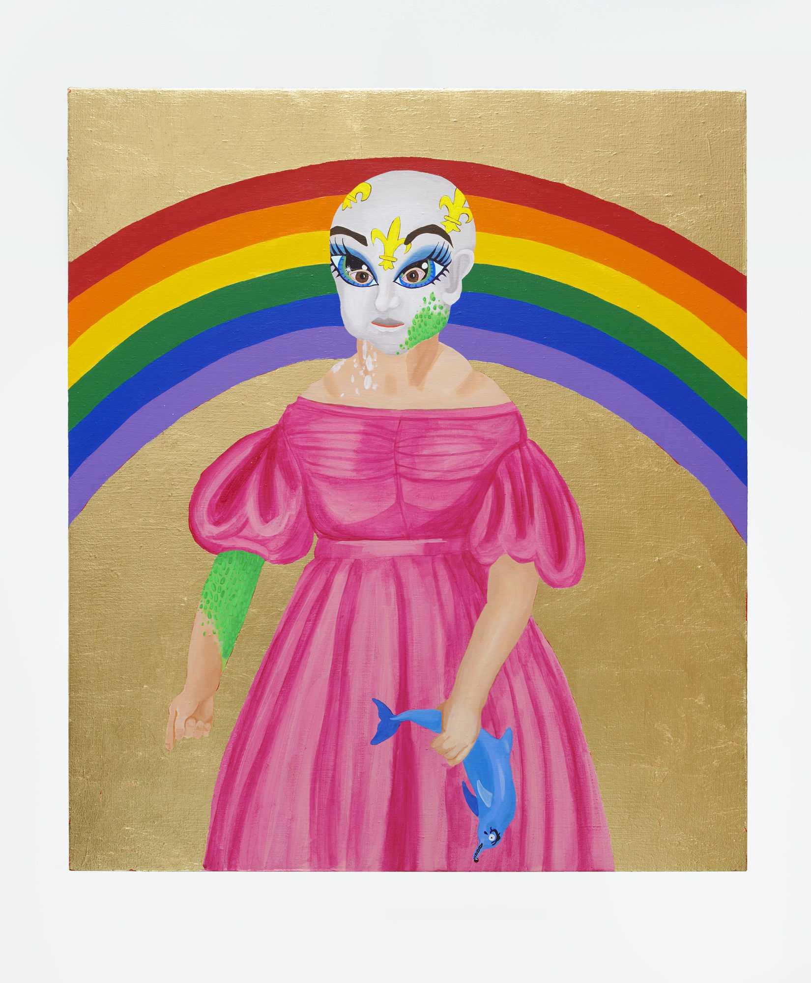 Bailey Scieszka Daughter of the Dolphin, 2019 Acrylic and gold leaf on linen