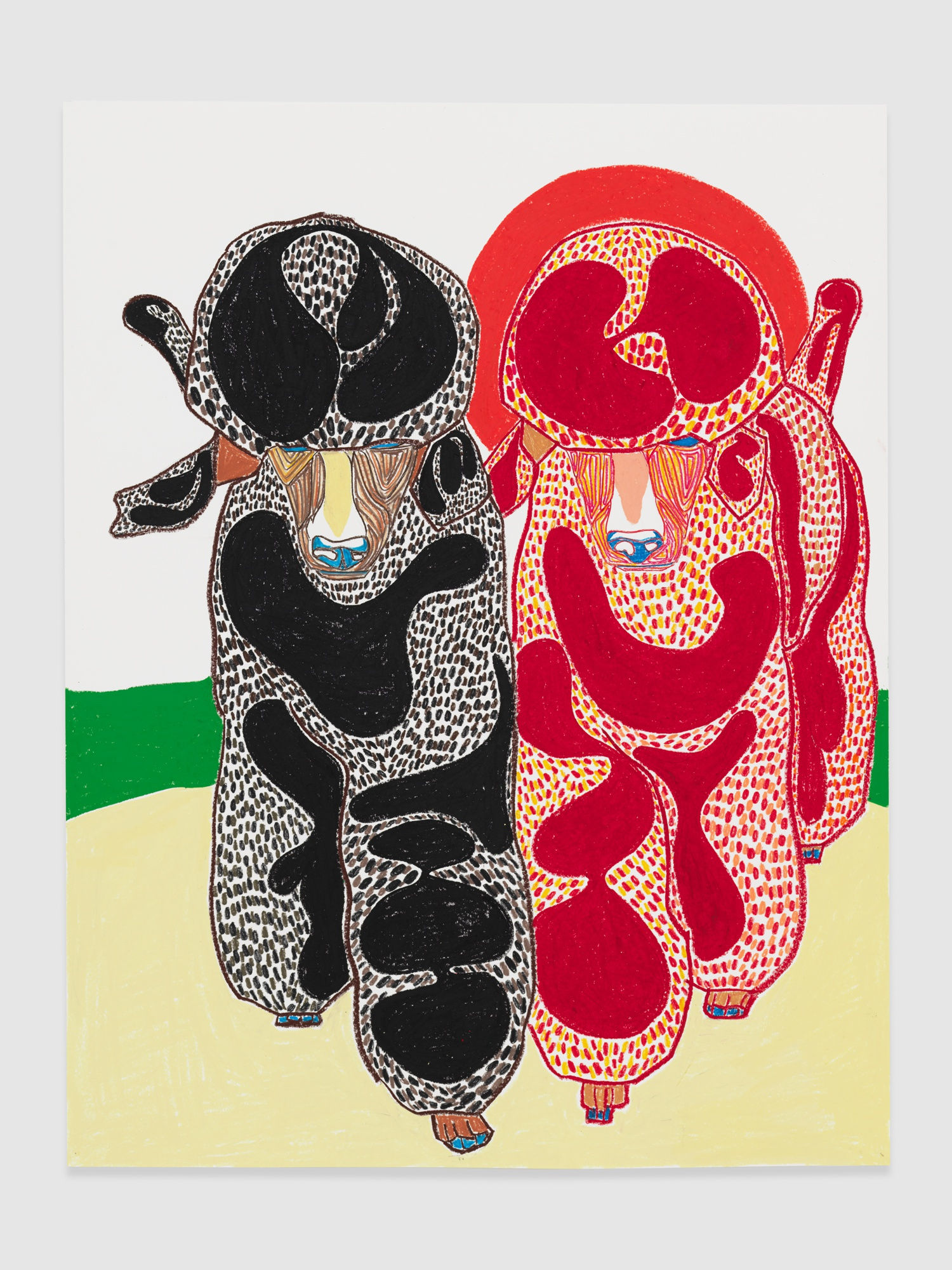 Susumu Kamijo THE TWINS, 2019 Pastel, pencil & oil pastel on paper (framed) 127 x 96 cm. 50 x 38 in.