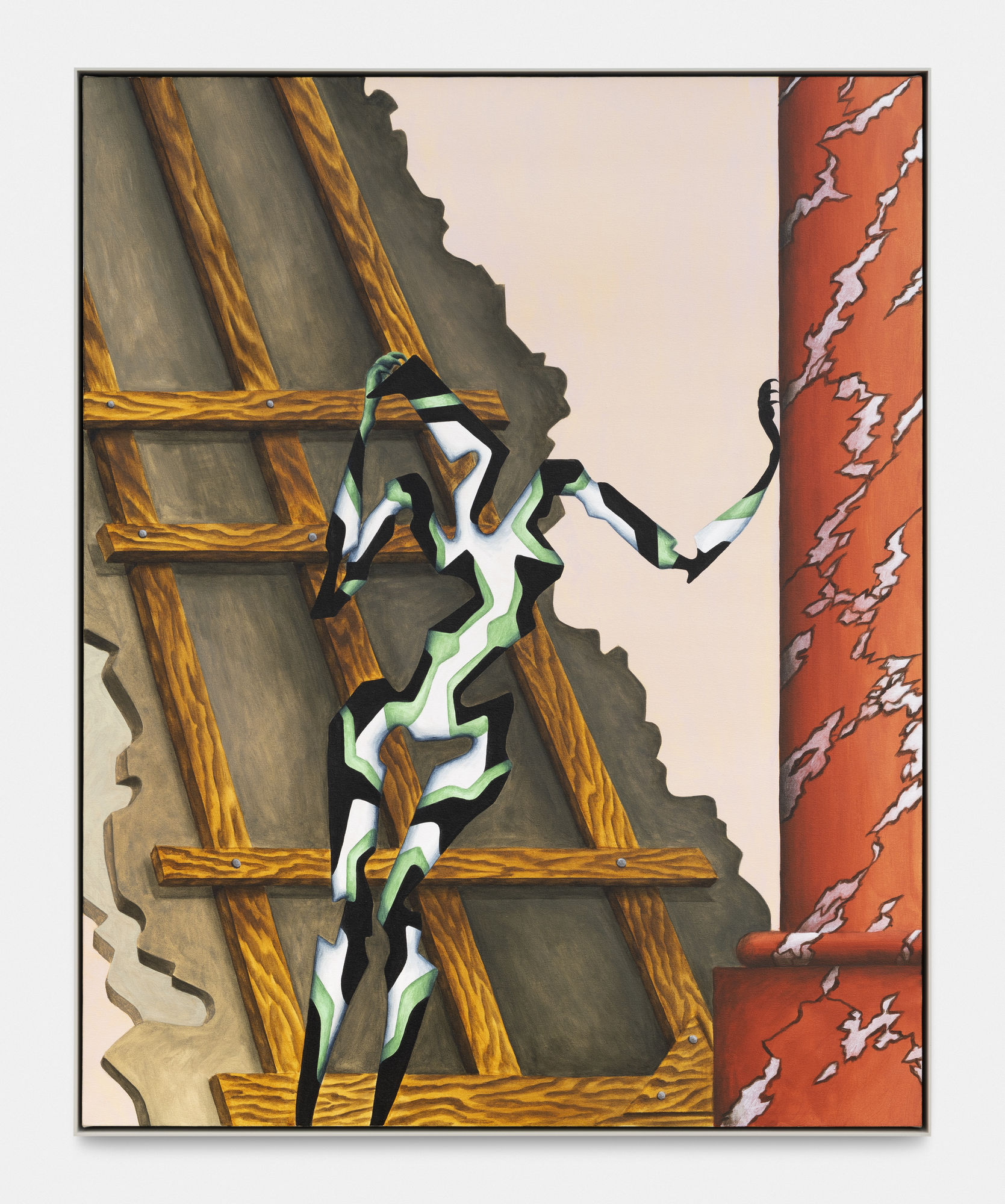 Alejandro Cardenas Stage Collapse, 2020 Acrylic on canvas, powder coated aluminium frame 102 x 81 cm. 40 x 32 in.