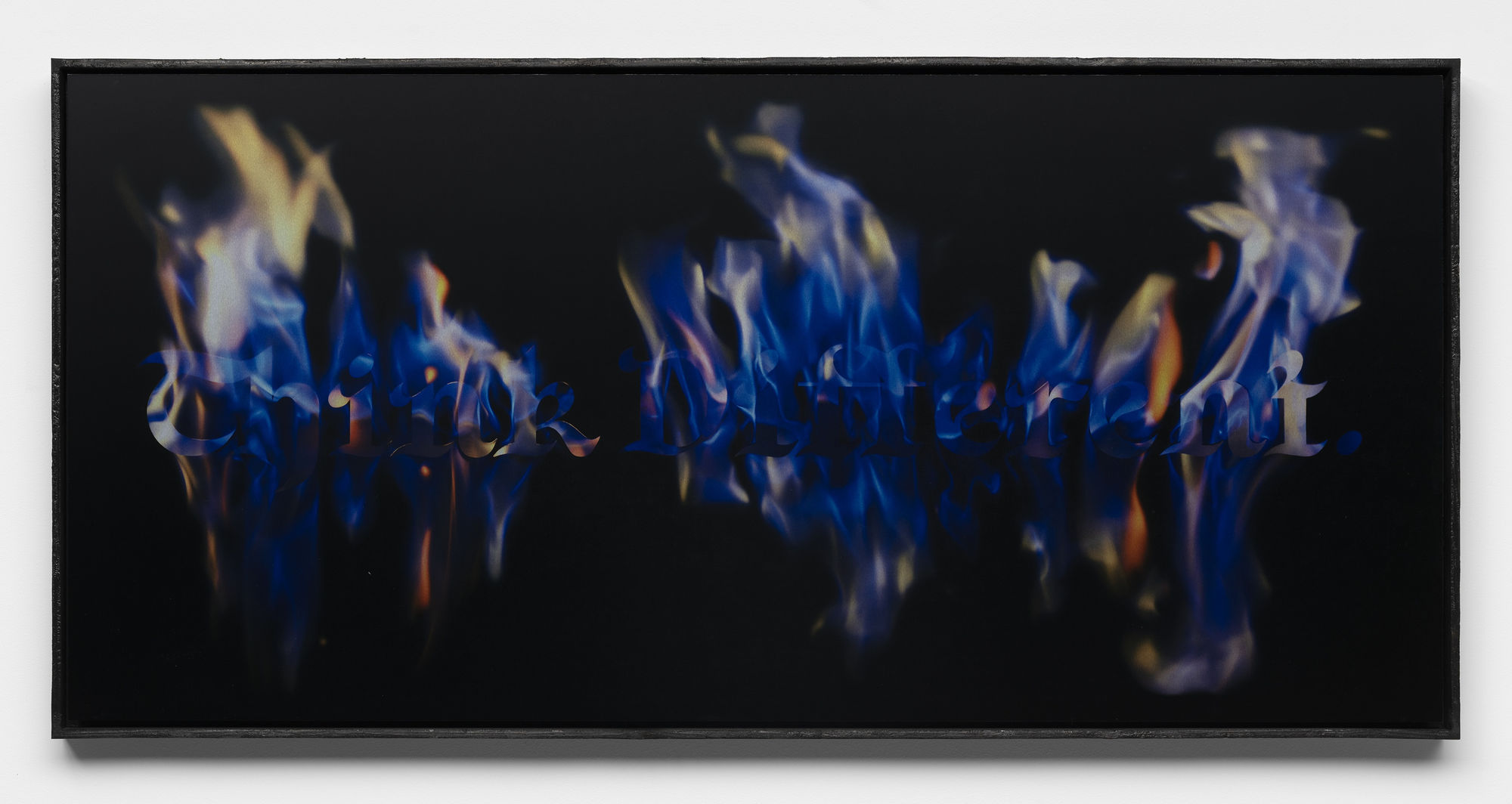 Léo Luccioni Think Different. - "Apple", 2021 Dye-sublimation print on ChromaLuxe aluminum panel, artist frame (burnt wood finish) 47 x 97 x 4.5 cm. 18 x 38 x 2 in.