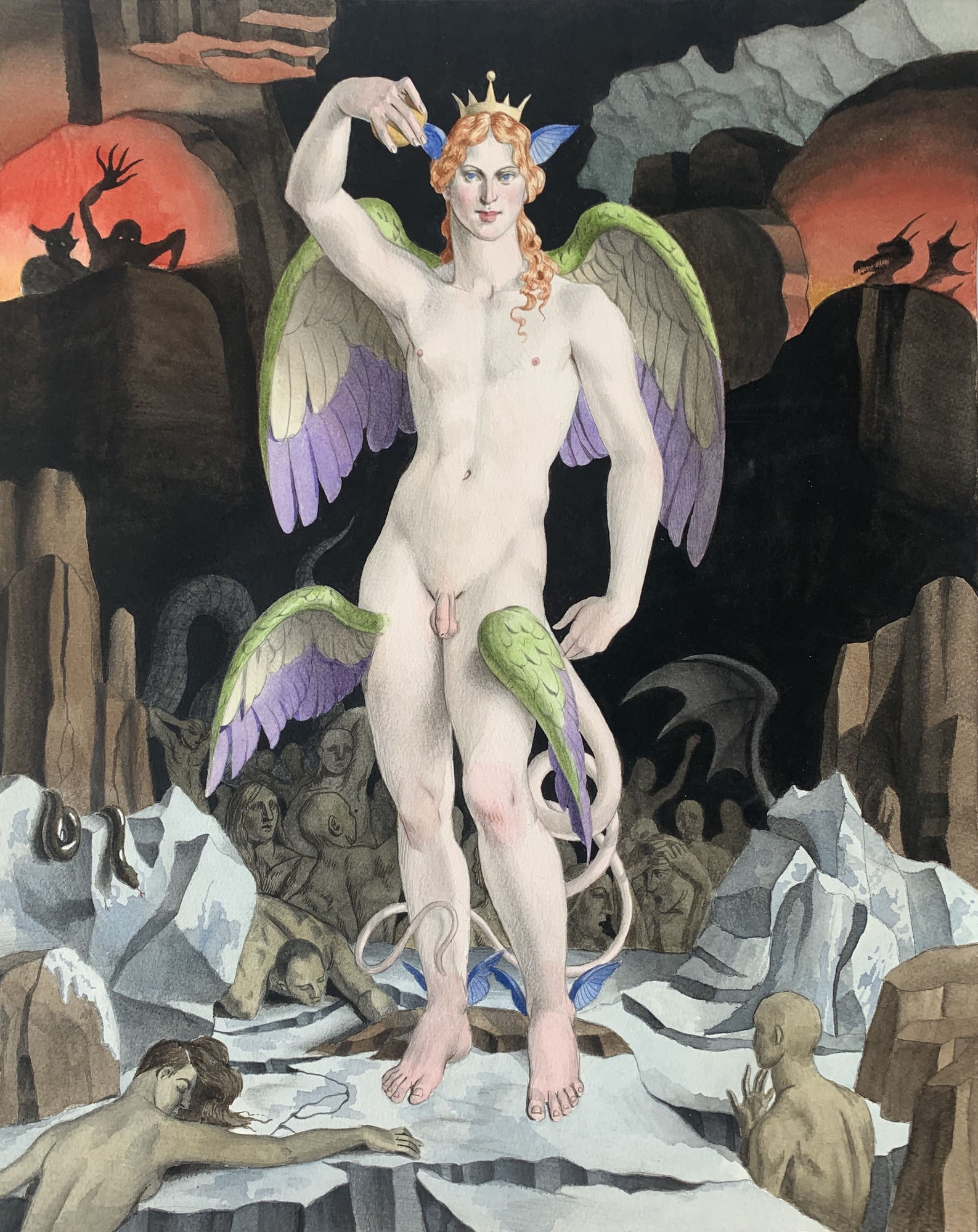 Ryan Driscoll The Ninth Circle, 2020 Watercolour on paper 50 x 41 cm. 19 x 16 in.