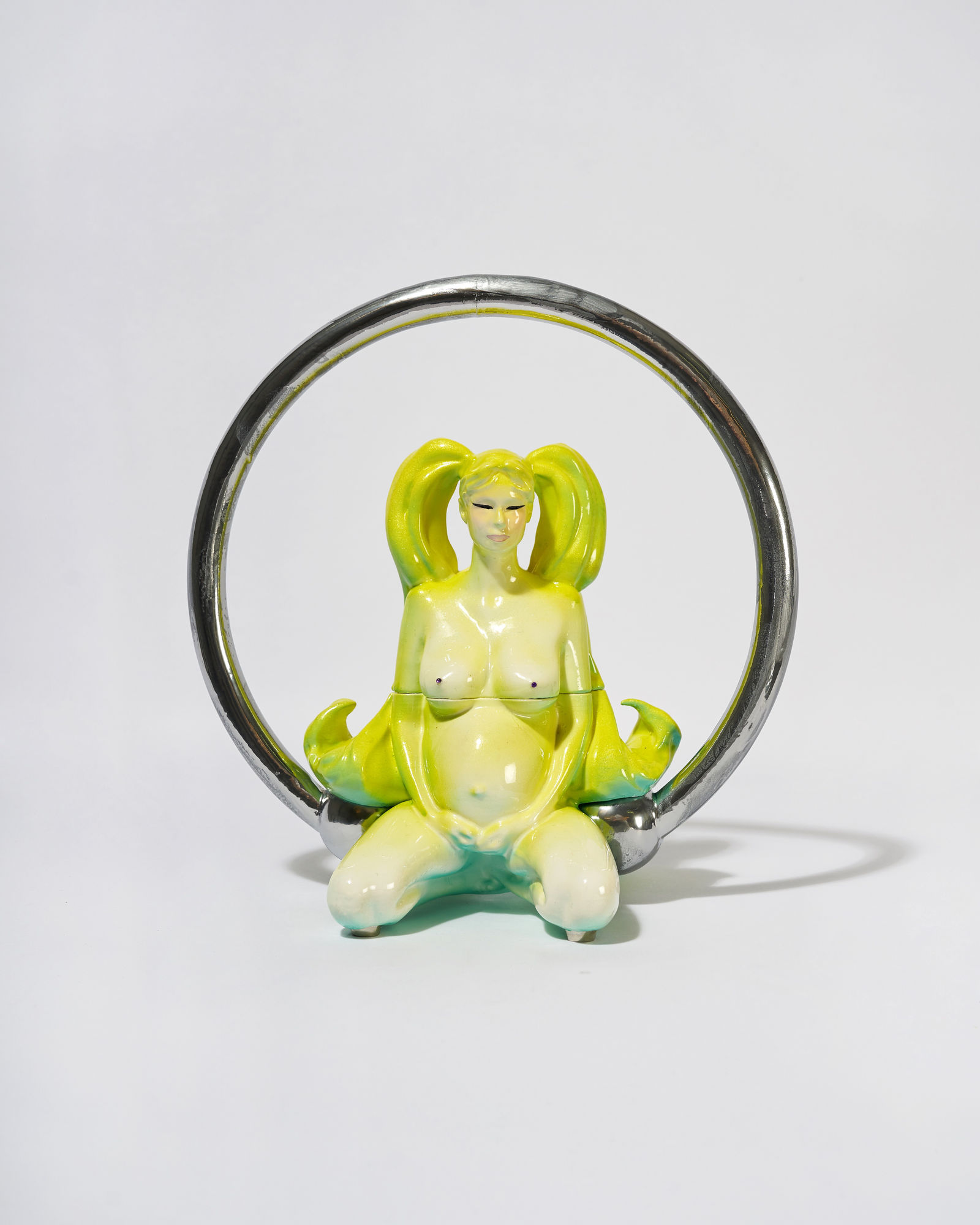 Stef Van Looveren SPIRITUAL INTIMACY – MAUREEN , 2021 PLA, epoxy, acrylic paint, silver leaf 25 x 25 x 10 cm. 9 x 9 x 4 in.