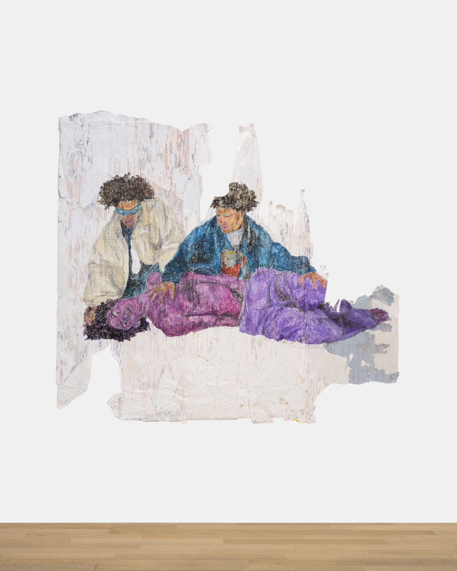 Pharaoh Kakudji Watch ! there is hope, 2022 Mixed media on paper 168 x 188 cm. 66 x 74 in.