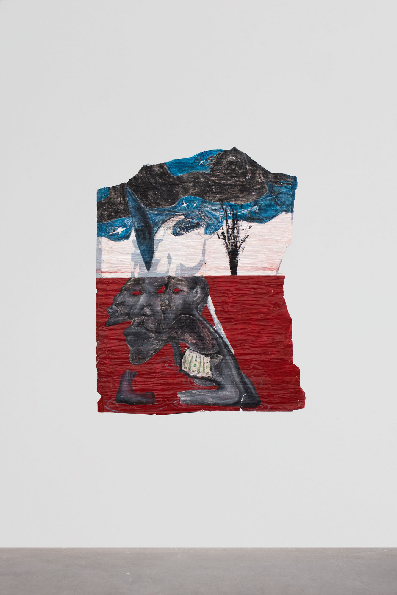 Pharaoh Kakudji Petropolis, 2023 Mixed media on paper 136 x 105 cm. 53.5 x 41.3 in.