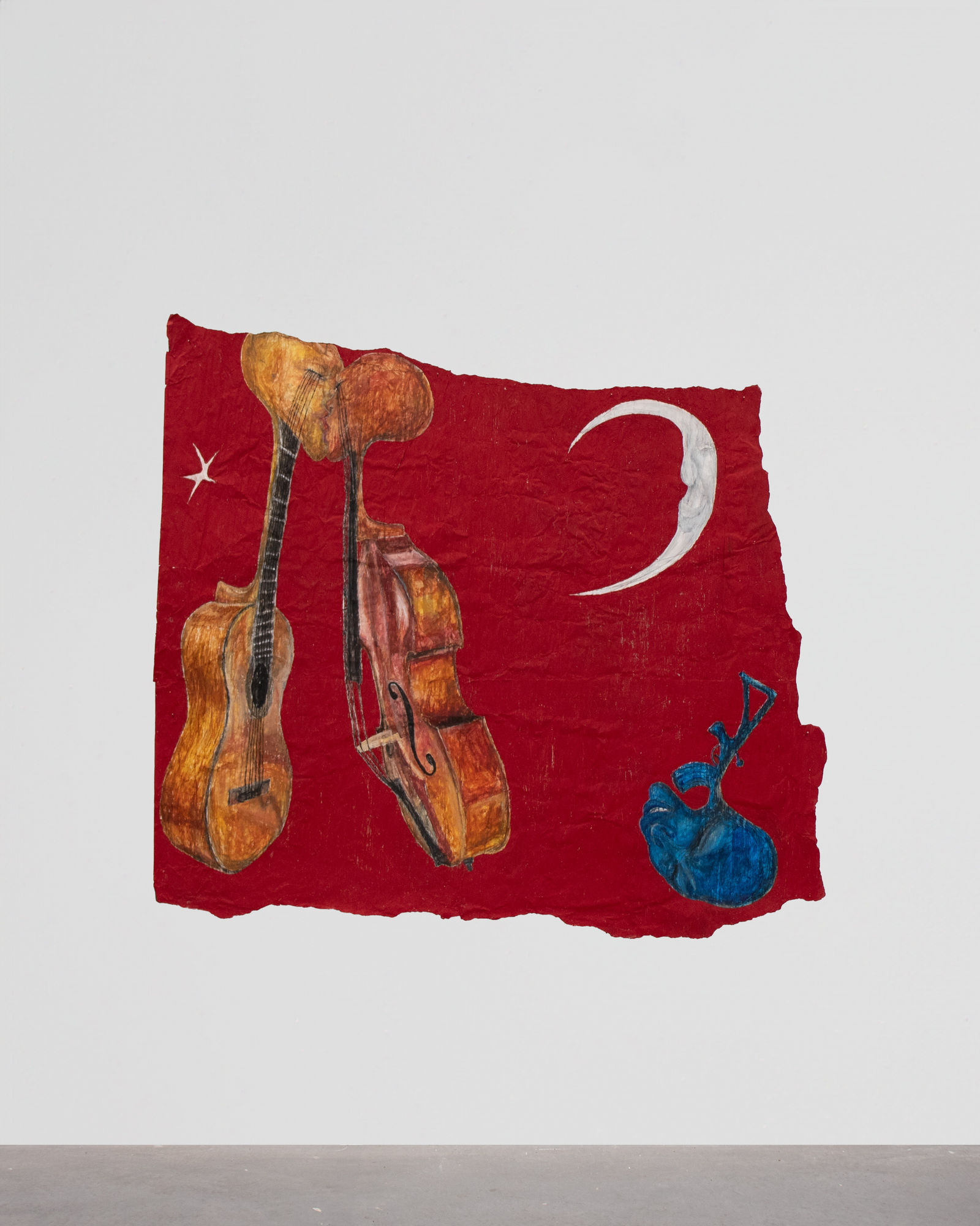 Pharaoh Kakudji Instrument Story - Acte 1, 2024 Mixed media on paper 143 x 161 cm. 56.2 x 63.3 in.