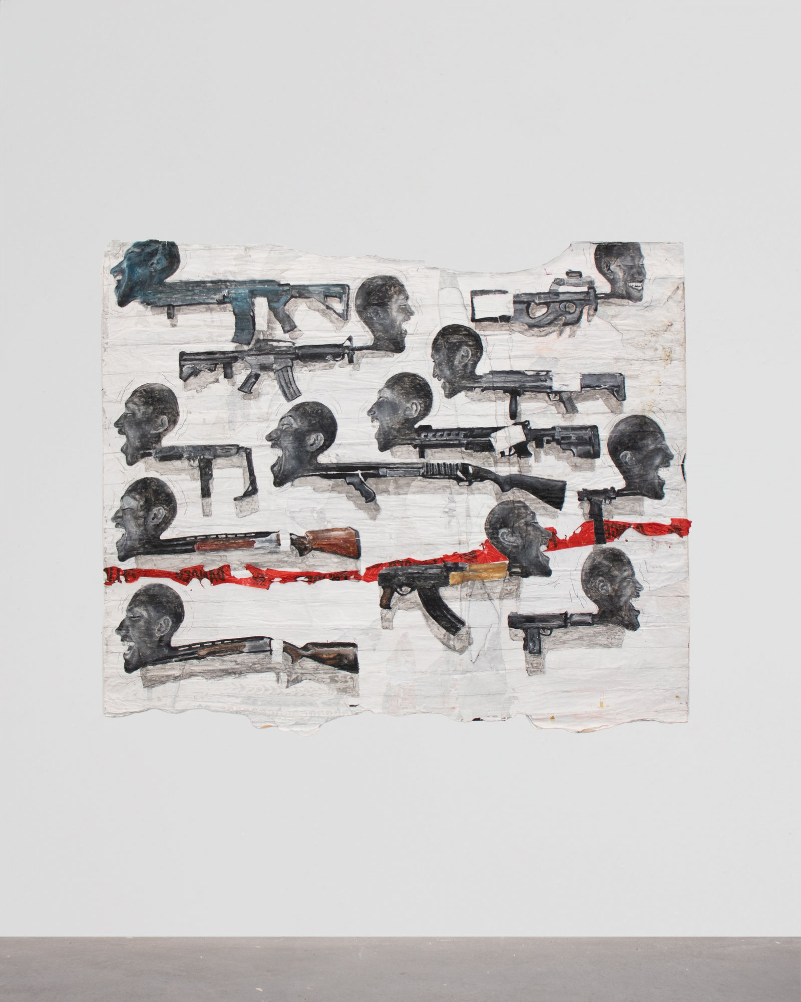 Pharaoh Kakudji Amure Rie, 2023 Mixed media on paper 150 x 182 cm. 59 x 71.6 in.