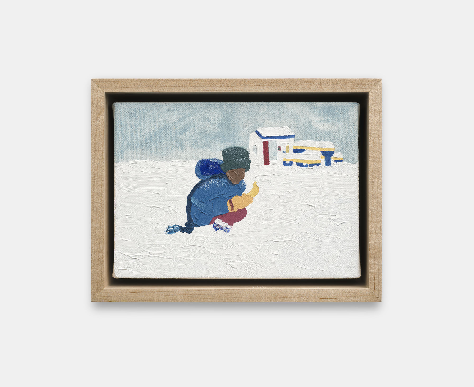 Shaina McCoy Snowy Day, 2024 Oil on canvas and wood panel 12.7 x 17.8 cm. 5 x 7 in.