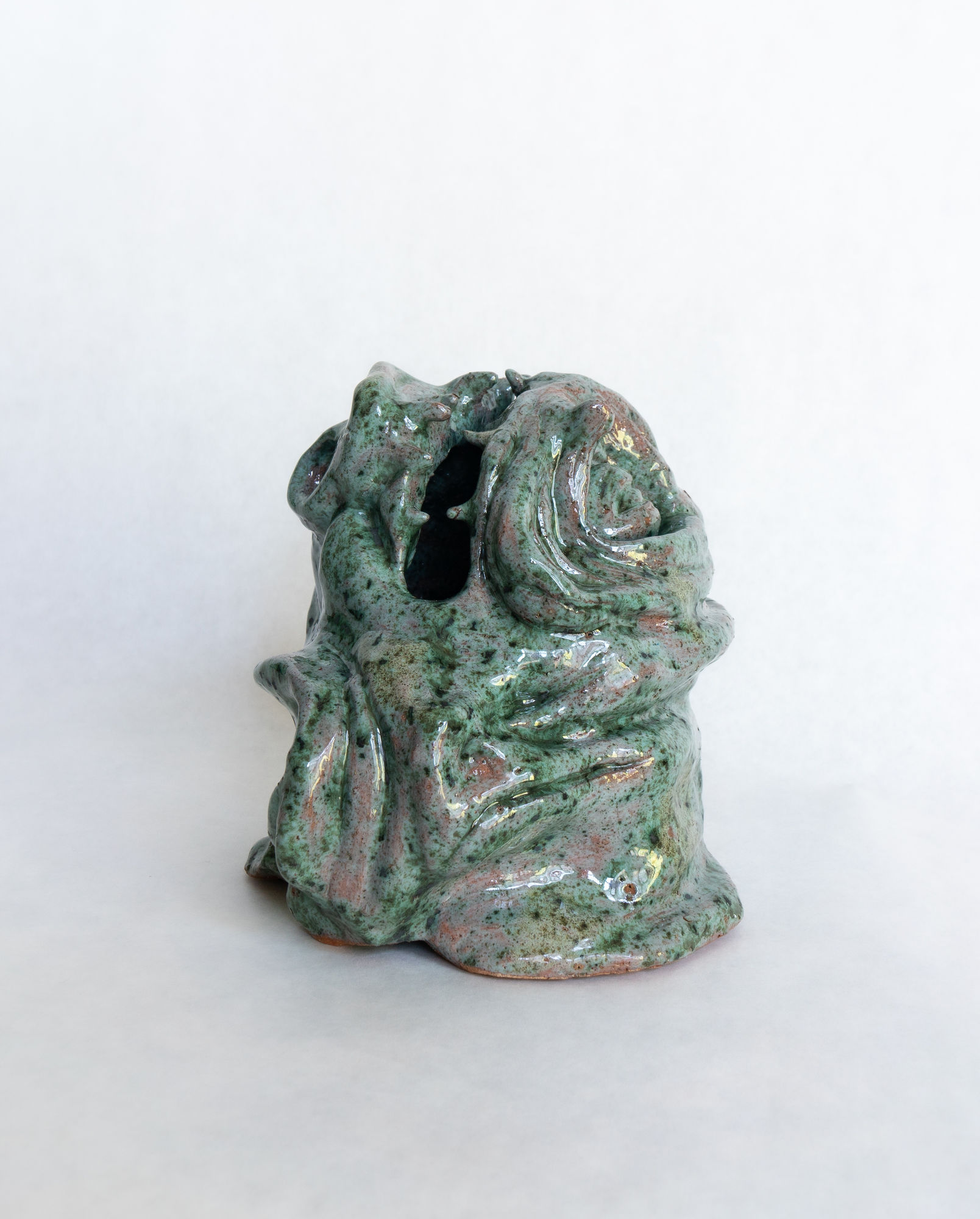 Daria Dmytrenko Amphibia Furiosa, 2024 glazed ceramics 15 x 14 x 14 cm. 6 x 5 &frac12; x 5 &frac12; in.