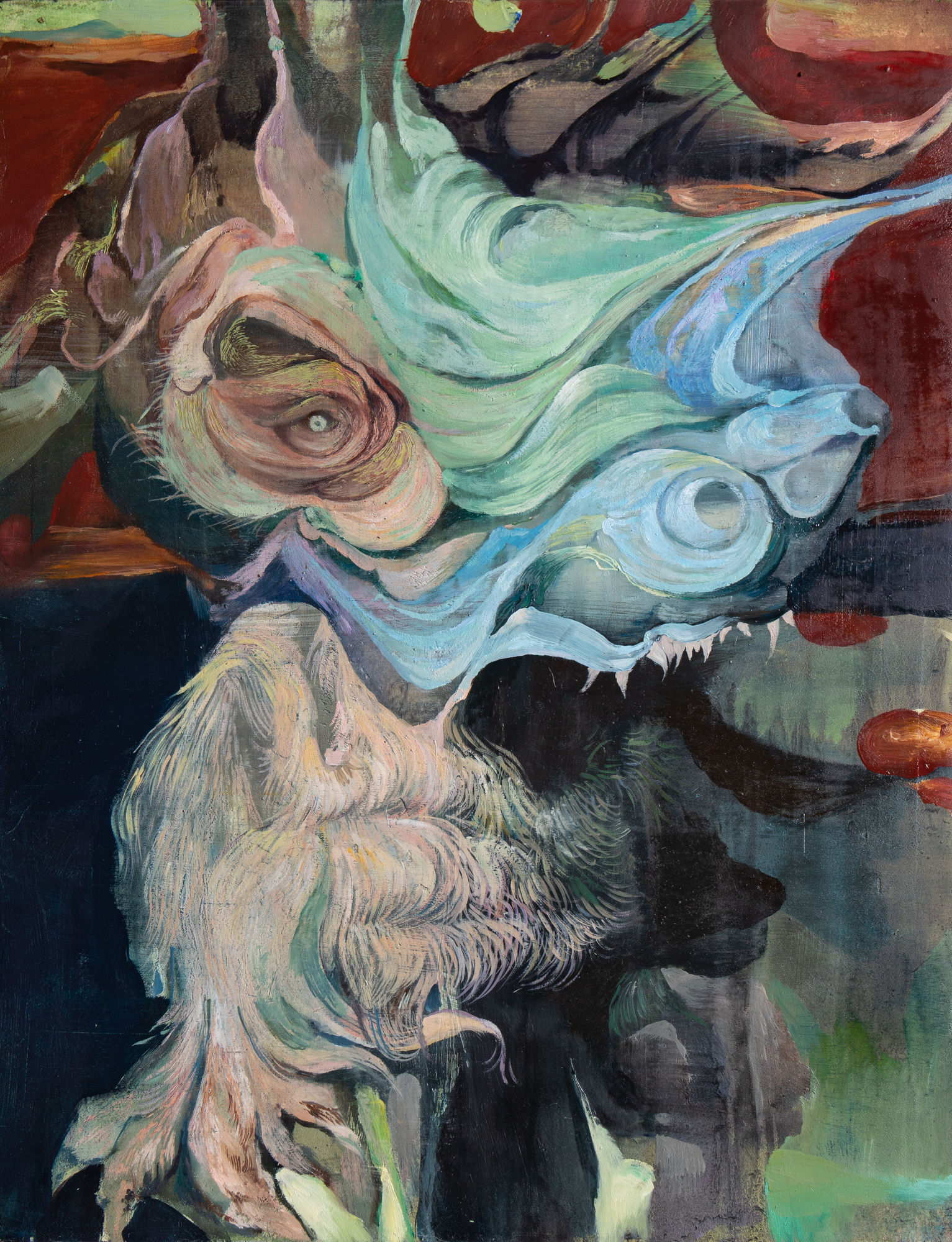 Daria Dmytrenko Furia, 2024 Oil on panel 45 x 35 cm. 17 &frac12; x 14 in.