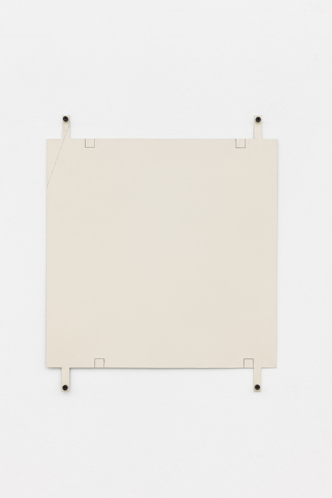 Robert Ryman Drawing 79, 1979 Varathane and ink on steel panel with four round bolts 44.5 x 36.8 cm