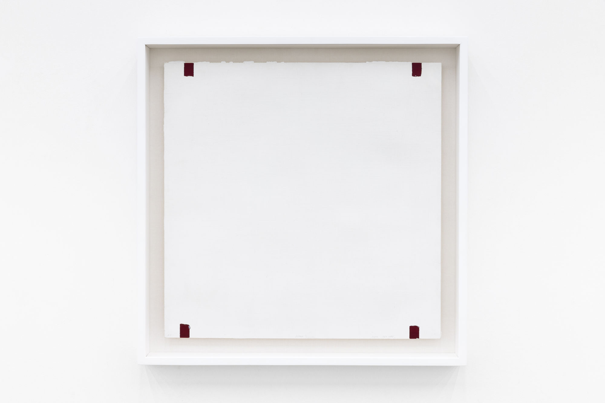 Robert Ryman Untitled, 1971 Acrylic on red vinyl plate 53.5 x 53.5 cm