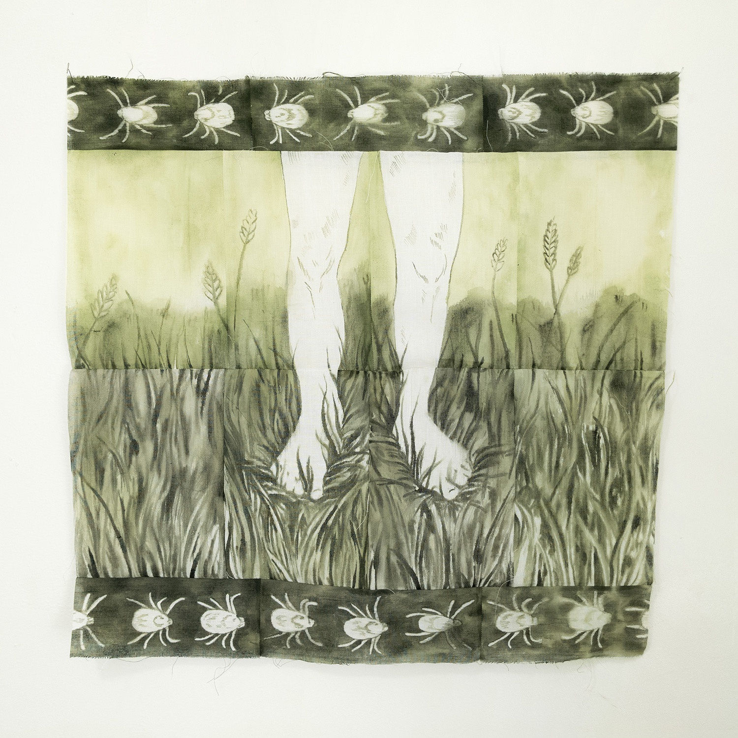 Kelsey Skordal The long grass, 2022 Acrylic on sewn cheesecloth 24 x 24 in.