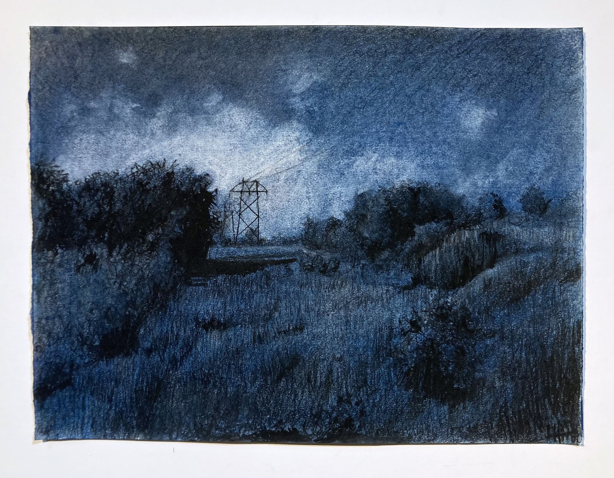 Lauren Hill Follow, 2022 Charcoal and pastel on paper 11 x 14.5 in.