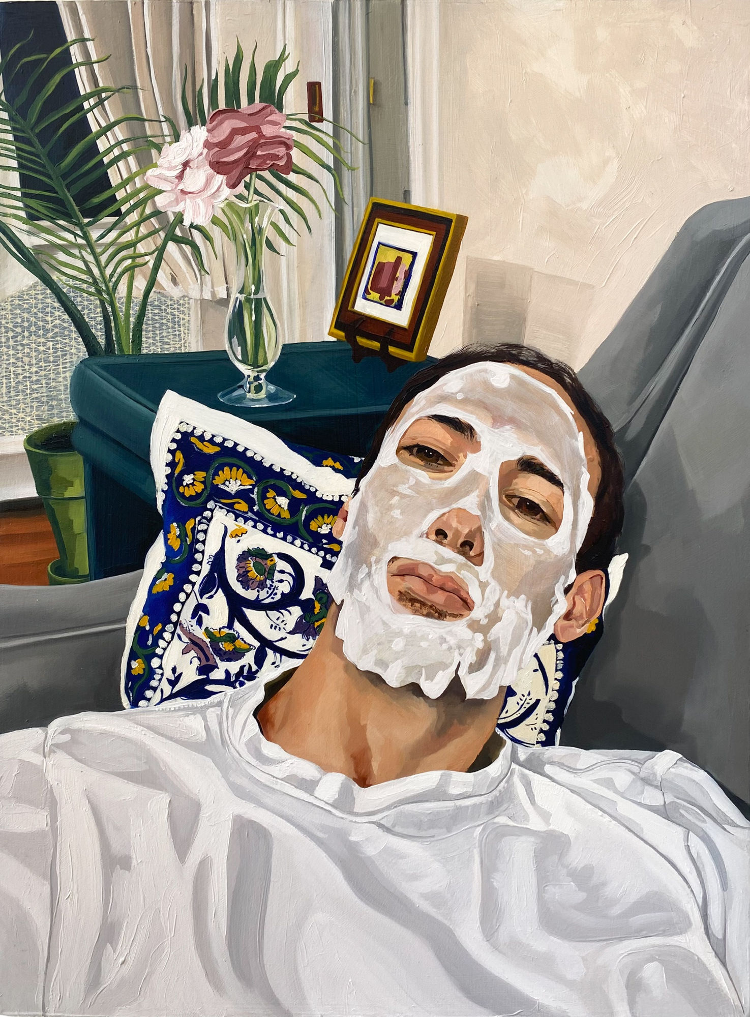 Hillary Babick Sunday Night in Soho (Tom), 2022 Oil on canvas 24 x 18 in.