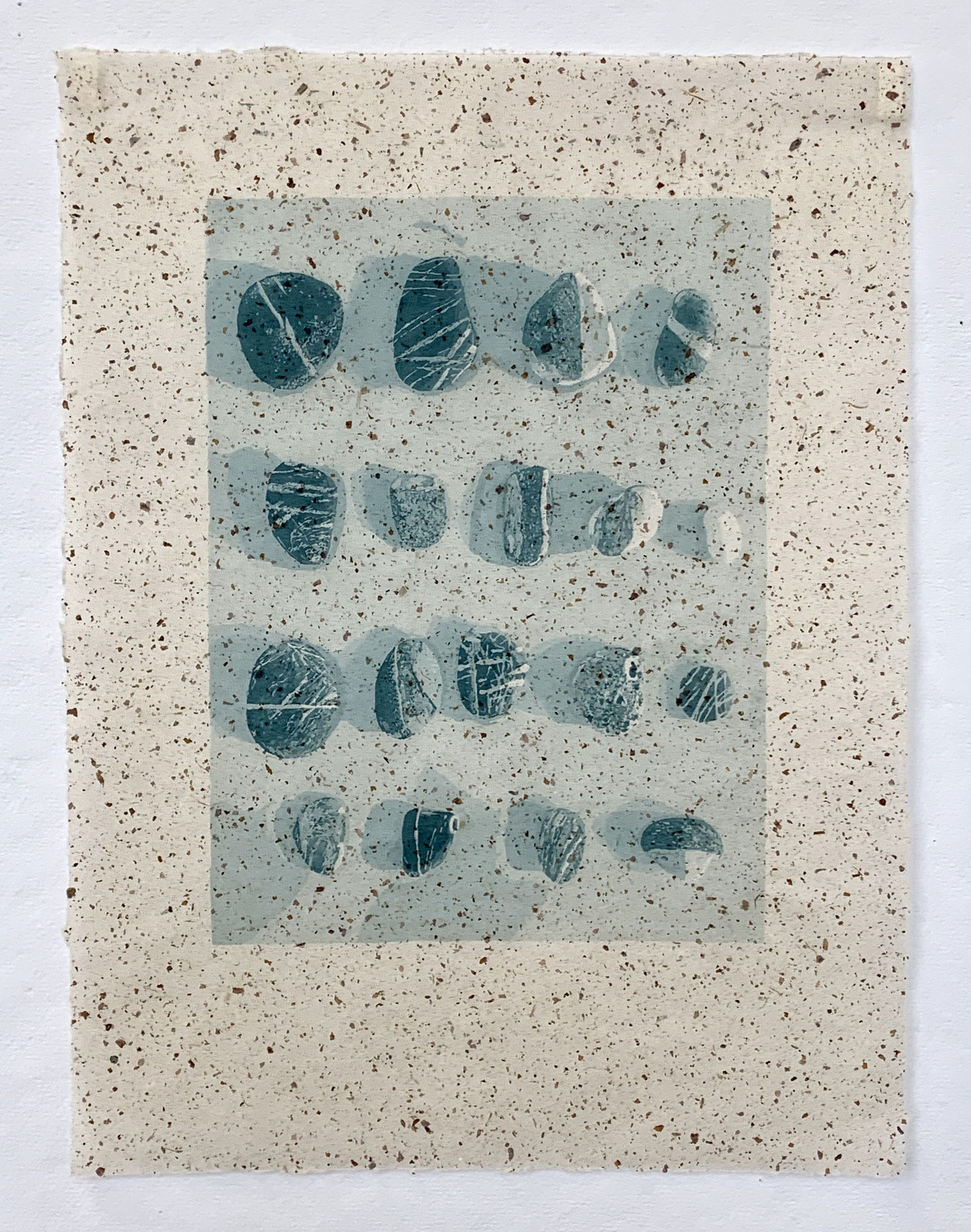 Emily Manning-Mingle Sougia Stones, 2021 Mixed media on speckled paper 16.875 x 11.875 in.