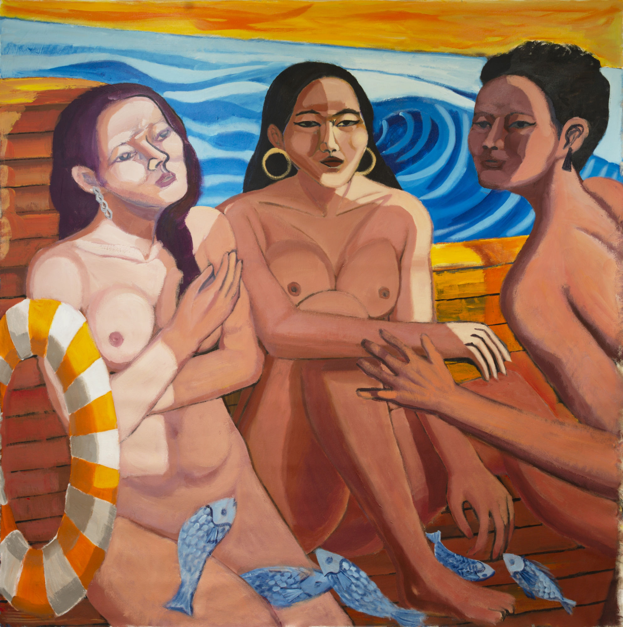 Chunbum Park The Three Muses, 2021 Acrylic on canvas 75 x 75 in. $7,000