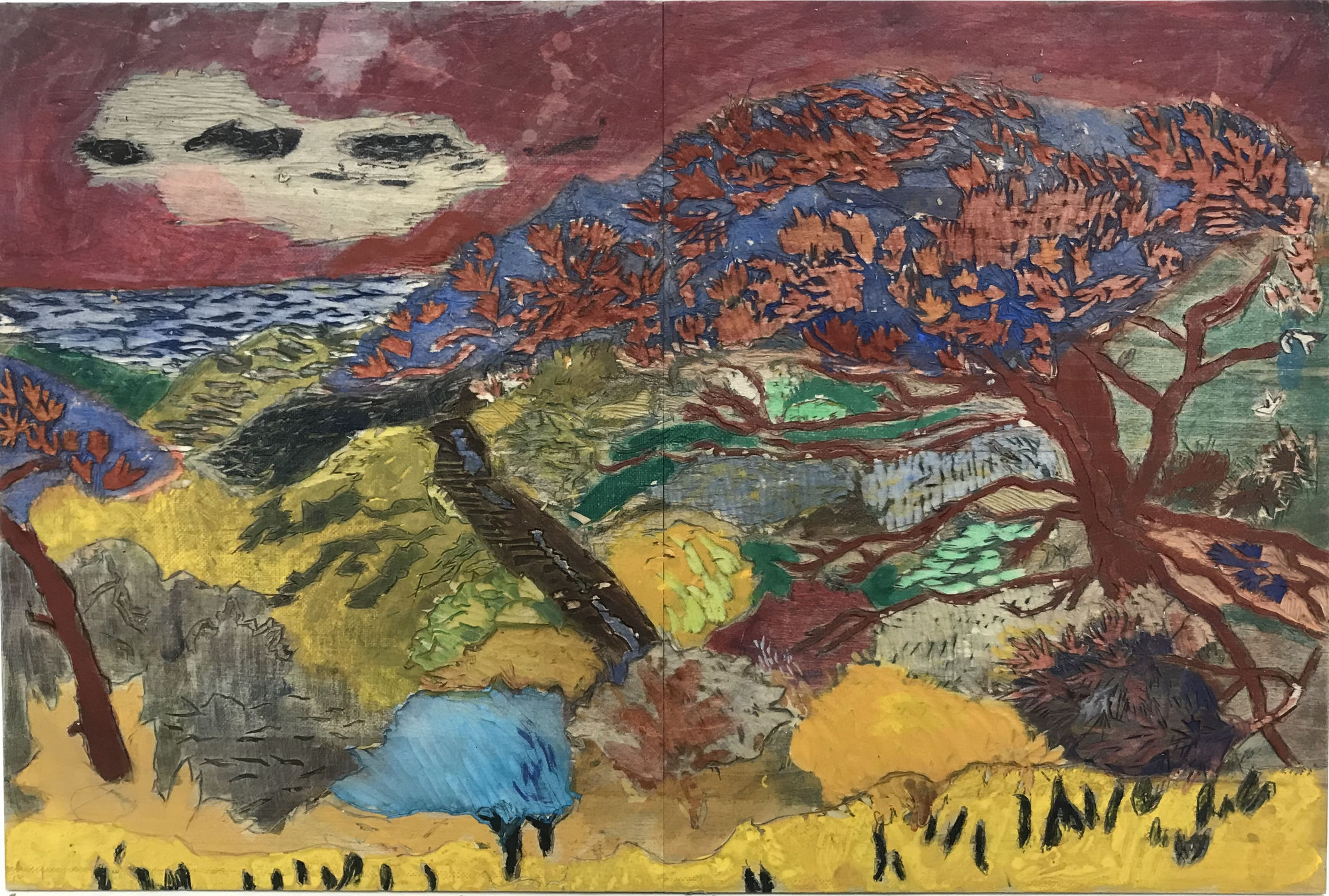 Phil Goss, Red Tree, 2023