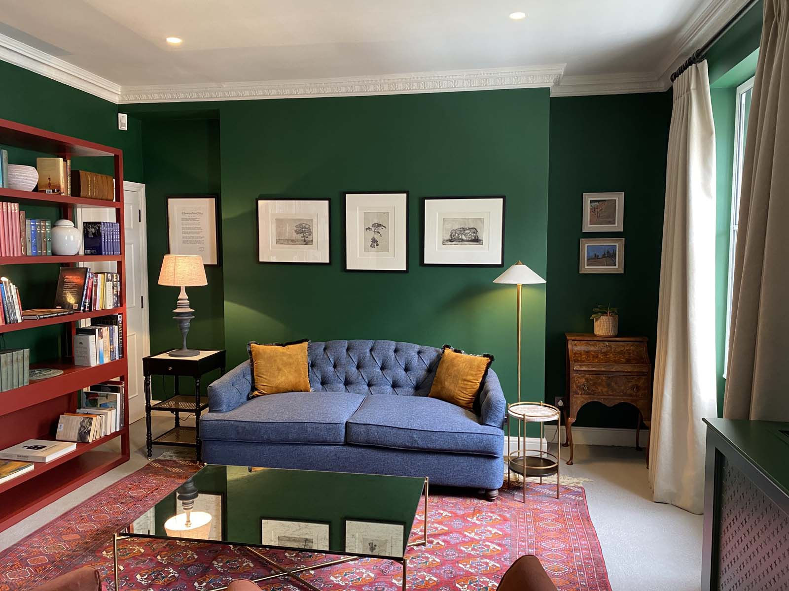 Guy Allen etchings in interior by Munro