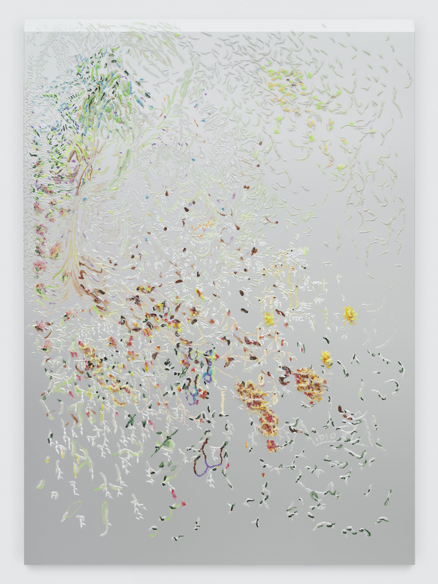 Snake’s bedroom, 2022, acrylic, gelatine and oil paint on aluminium, 175 x 125 cm