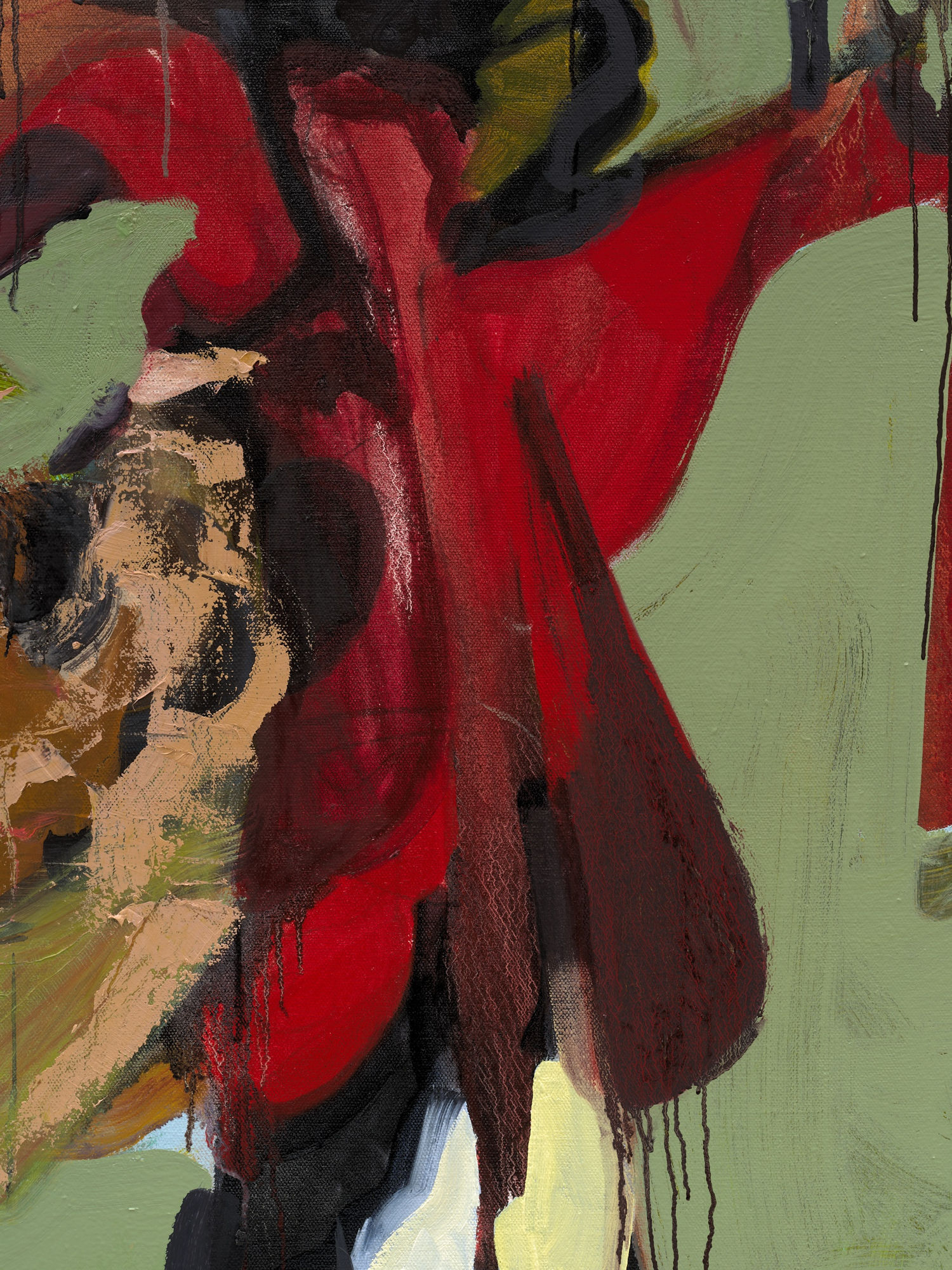 Detail, Invasive, 2023, oil on canvas, 158 x 107 cm | 62 x 42 in