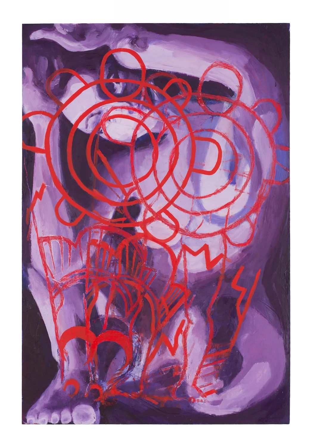 GROTESQUE WOMAN CARYATID, 2018, oil and acrylic on wood panel, 91 x 61 cm | 36 x 24 in