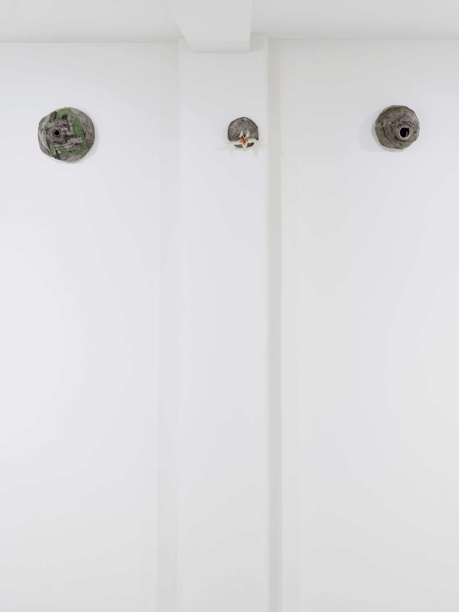 Untitled (Nests #4 to #6), 2024, fibre cement, acrylic paint, ca. 30 x 30 x 20