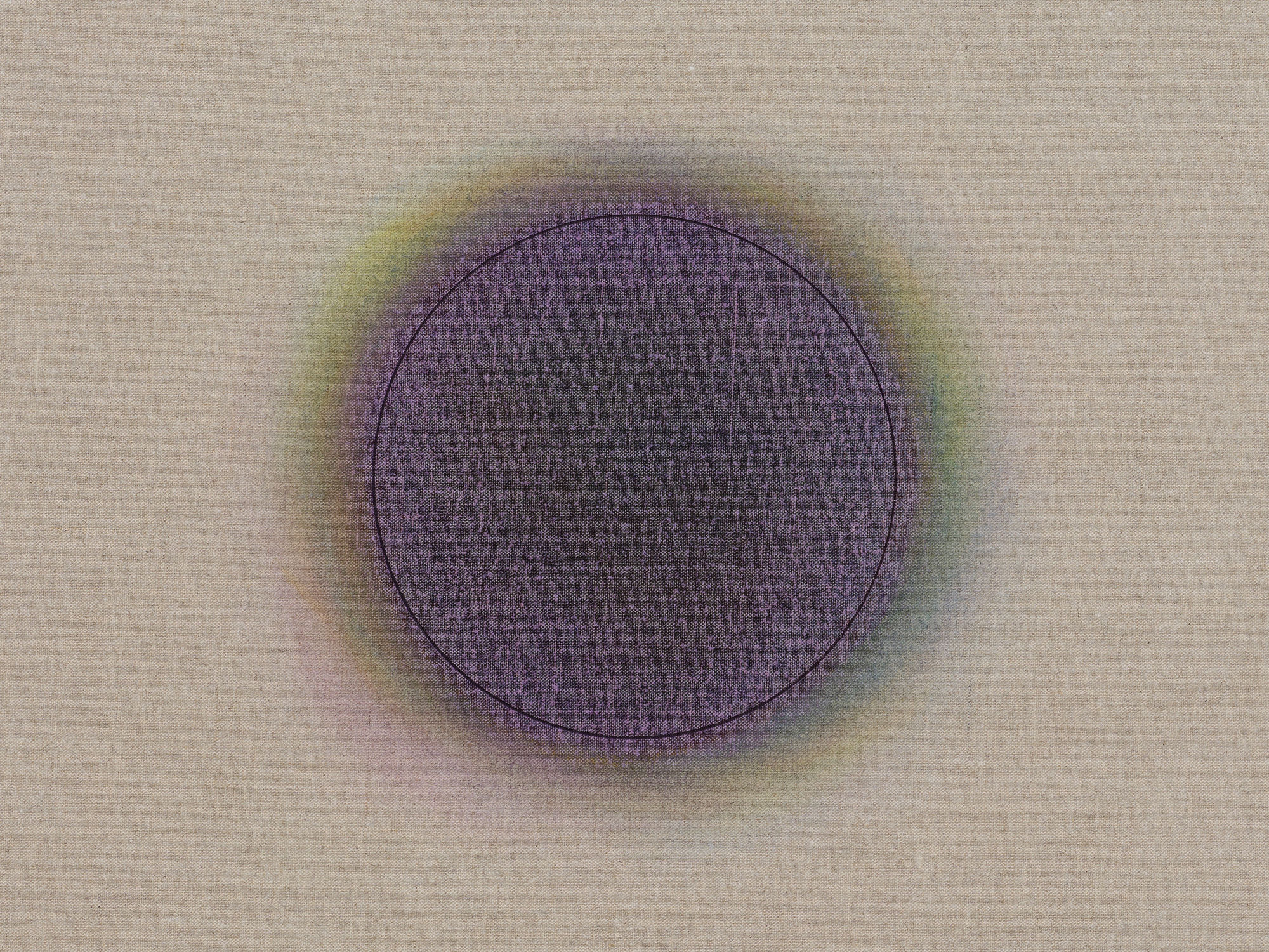 Detail, Hole, 2025, oil and pencil on linen in ash frame, 61 x 75 cm | 24 x 29 1/2 in