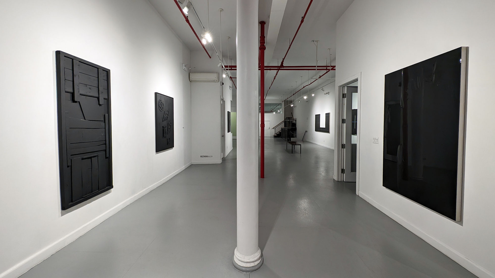 Installation view of our 2024 exhibition Artists on the Bowery Part 5 at Westwood Gallery NYC