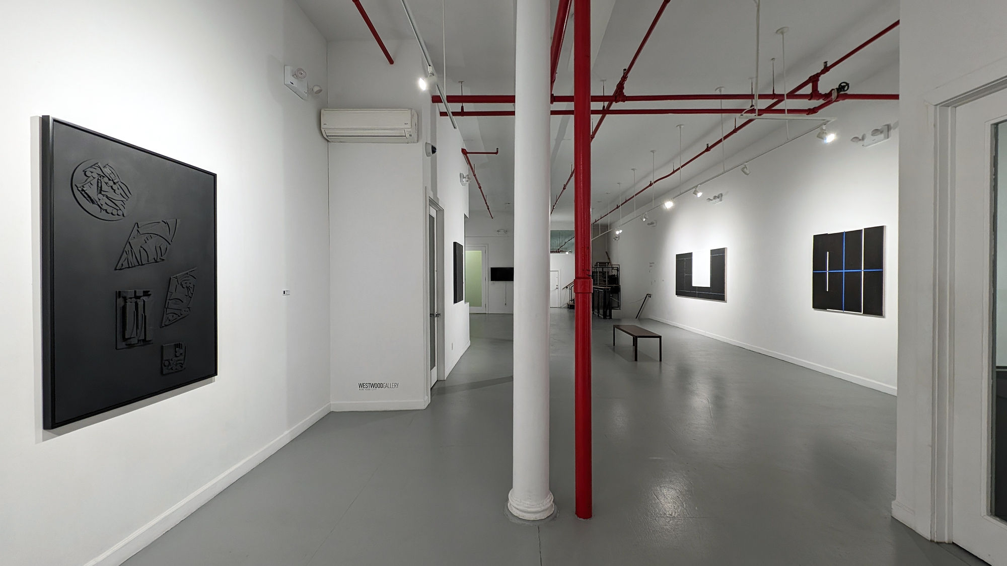 Installation view of our 2024 exhibition Artists on the Bowery Part 5 at Westwood Gallery NYC